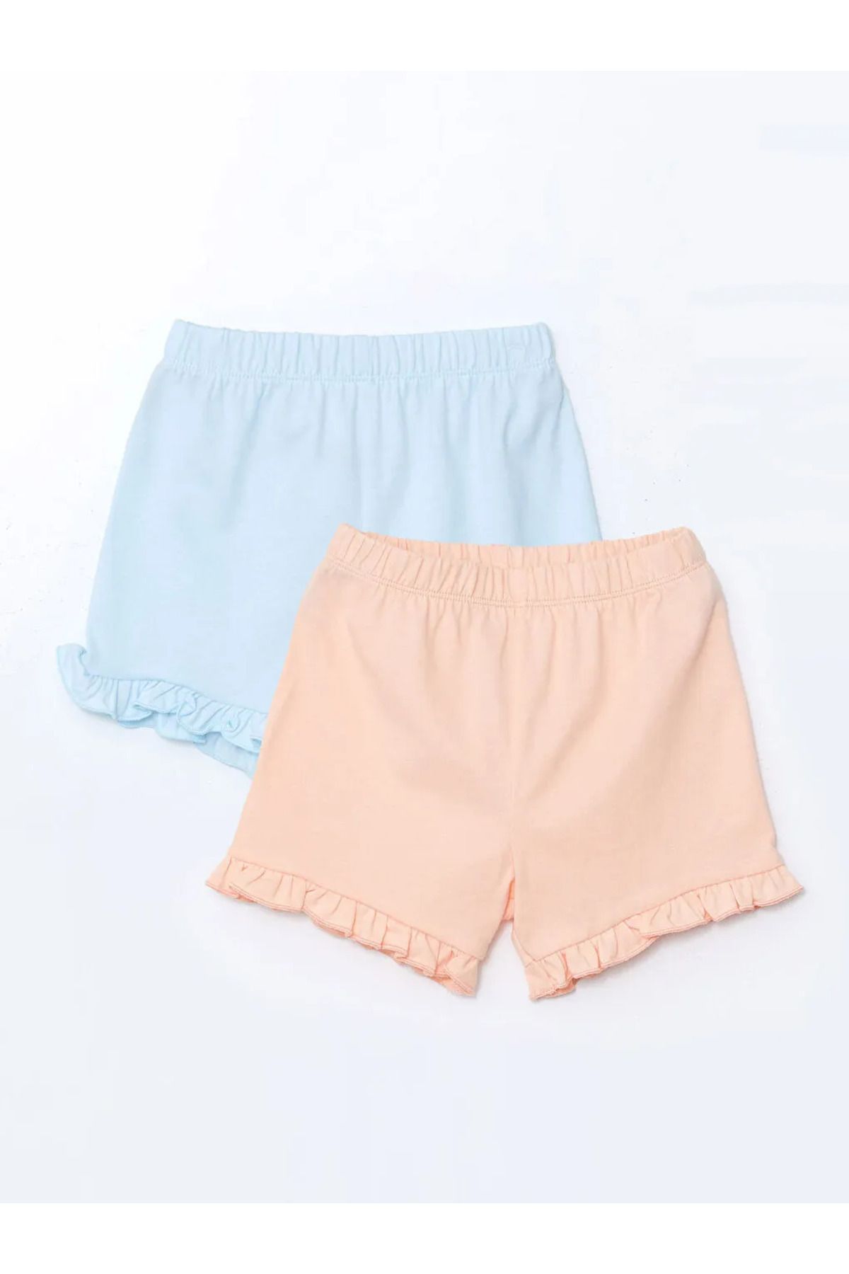 LC Waikiki LCW Kids Siyah Beli Lastikli Basic Kız Çocuk Şort 2'li