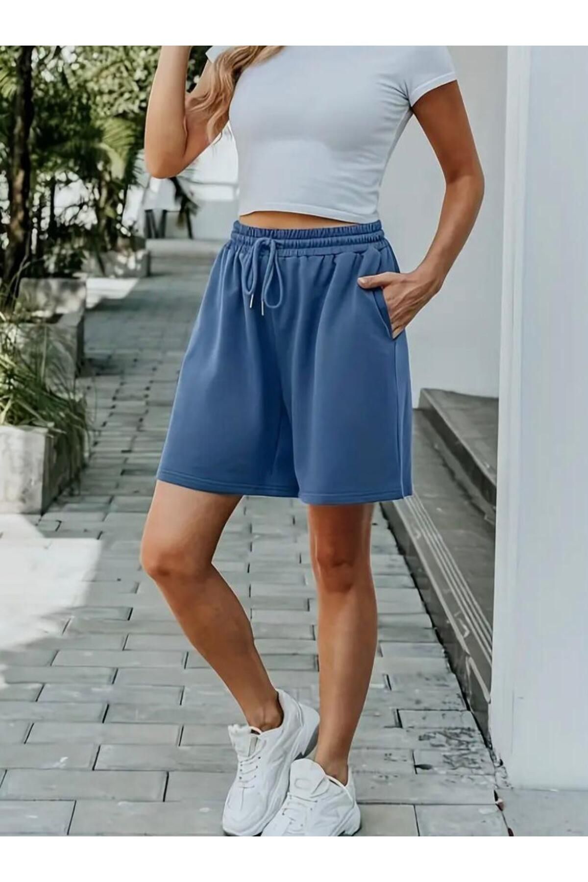 UYN SPORT Unisex Mavi Regular Fit Bermuda Şort