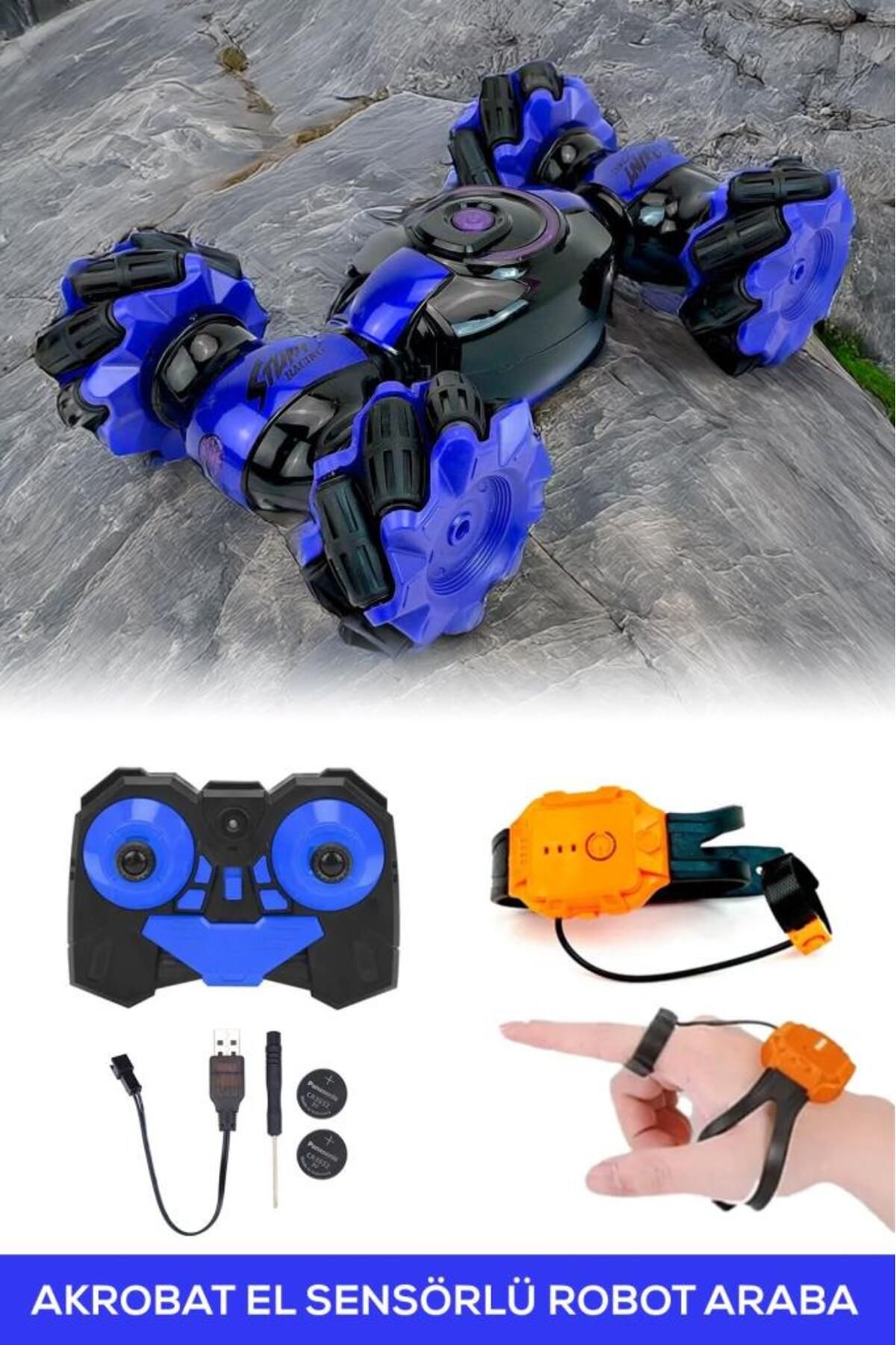 DEMPOWER El Sensörü Ile Hareket Eden Akıllı Robot Araba Mavi