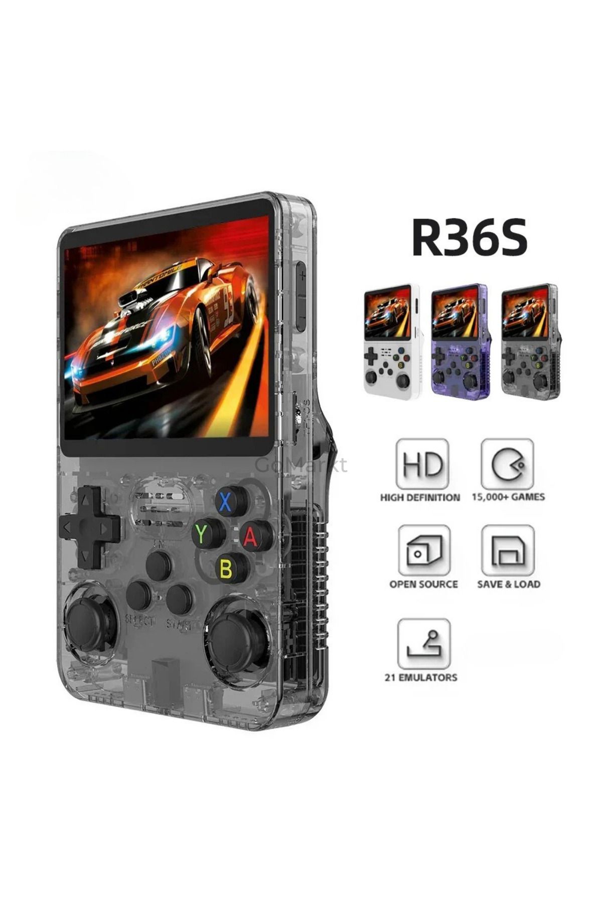 GoMarkt R36s Retro El Oyun Konsolu 64 GB 10.000+ Oyun Ips Net Ekran