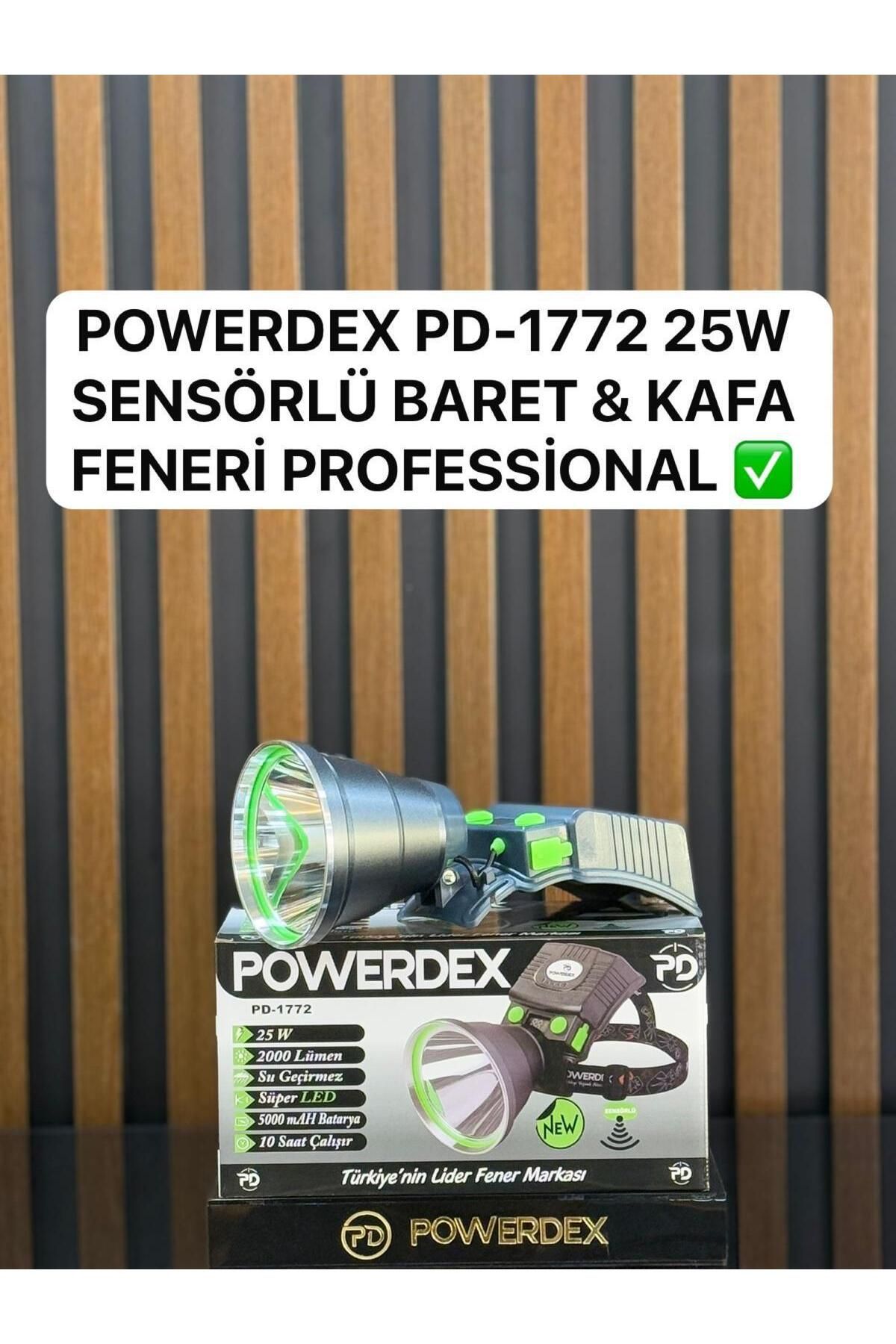 powerdex PD-1772 25 Watt 2000 Lümen Profesyonel Sensörlü Kafa Feneri