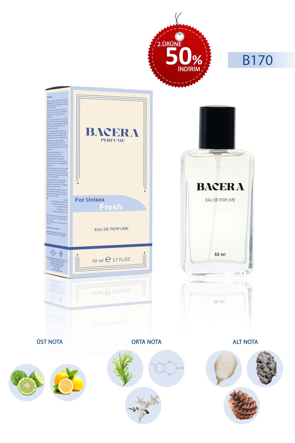 BACERAPERFUME Bacera B170 Fresh Unisex Parfüm 50 Ml