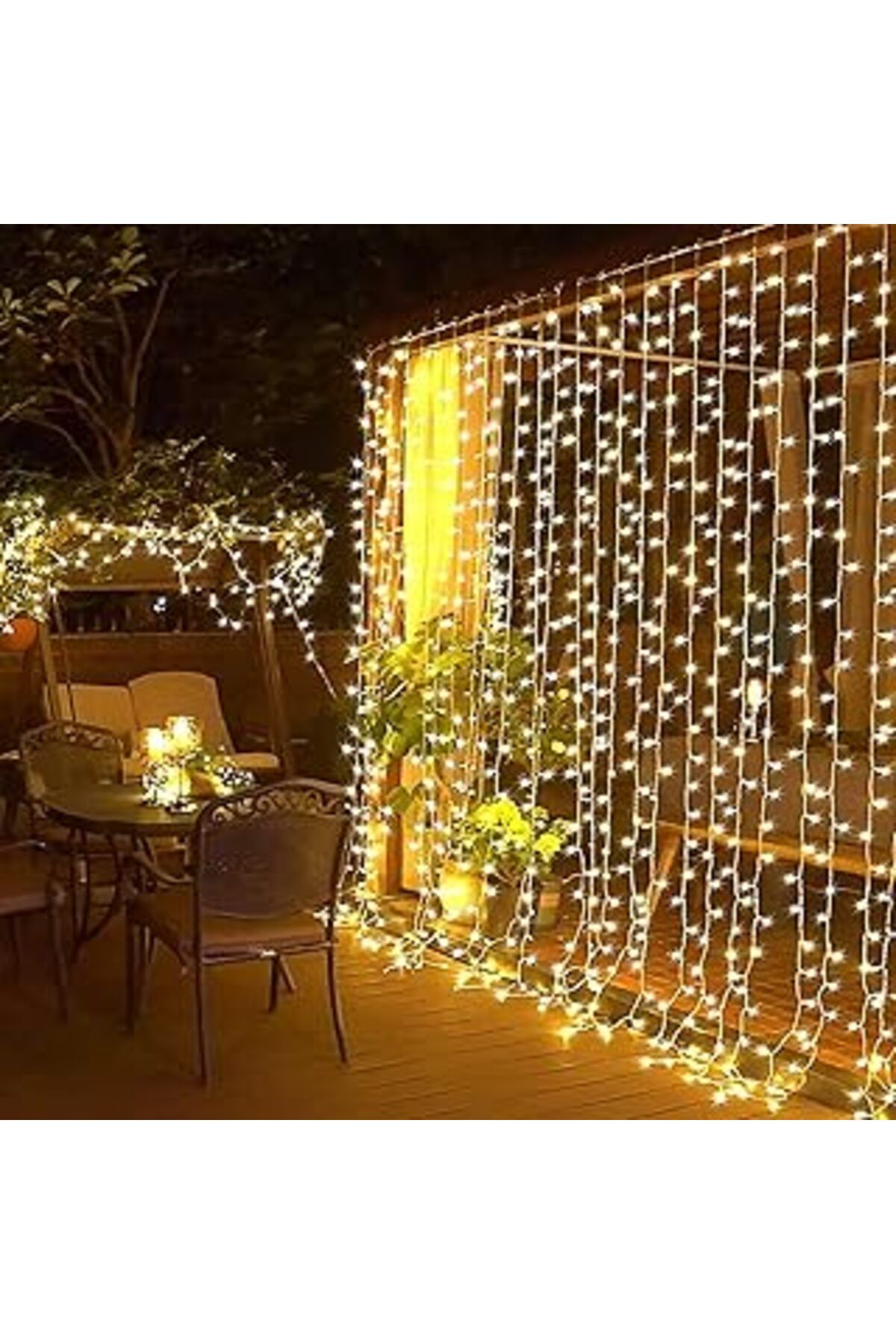 Peak Shine 8 Fonksiyonlu Saçak Led Sarkıt Led 2x2 Metre Eklenebilir Led Süsleme 180 Led Işık Yılbaşı Led