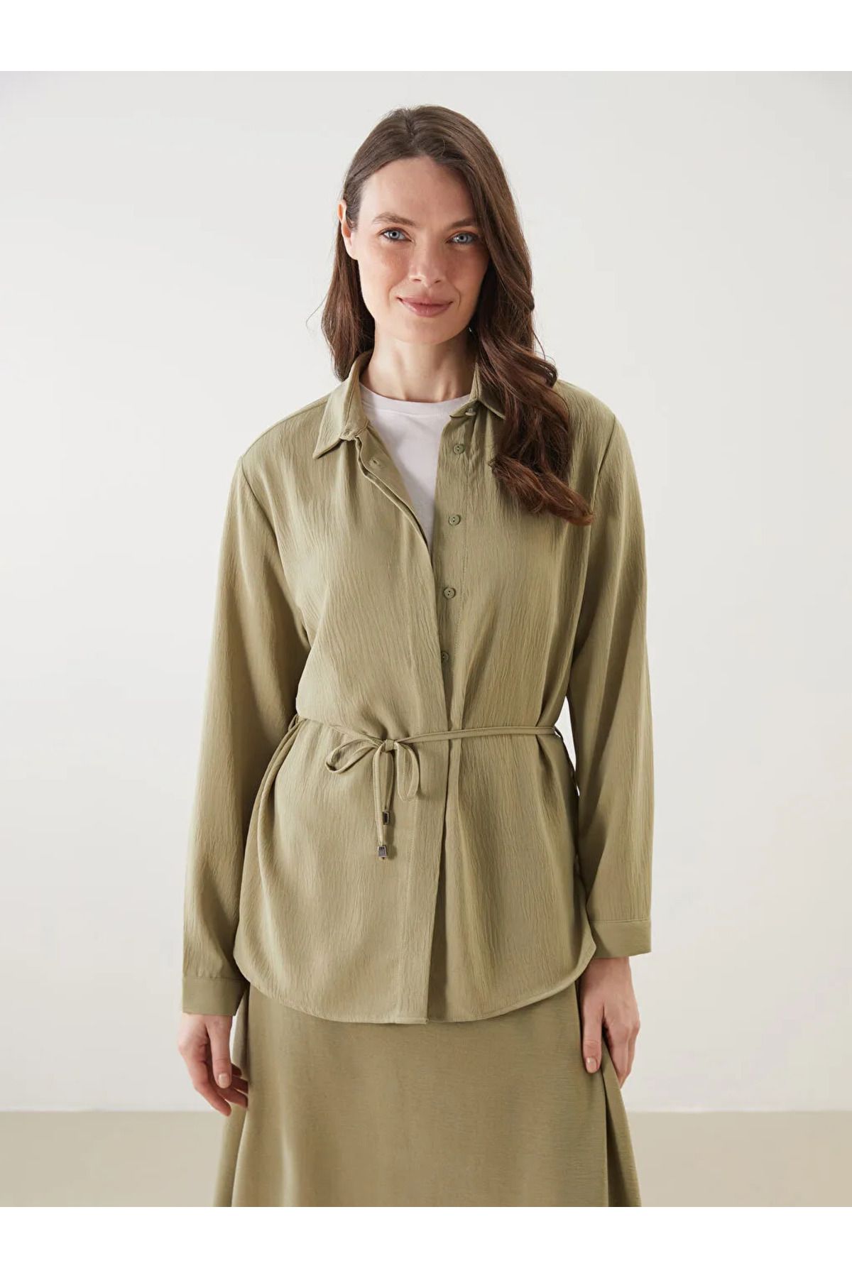 LC Waikiki LCW Grace Haki Regular Fit Kadın Gömlek Tunik