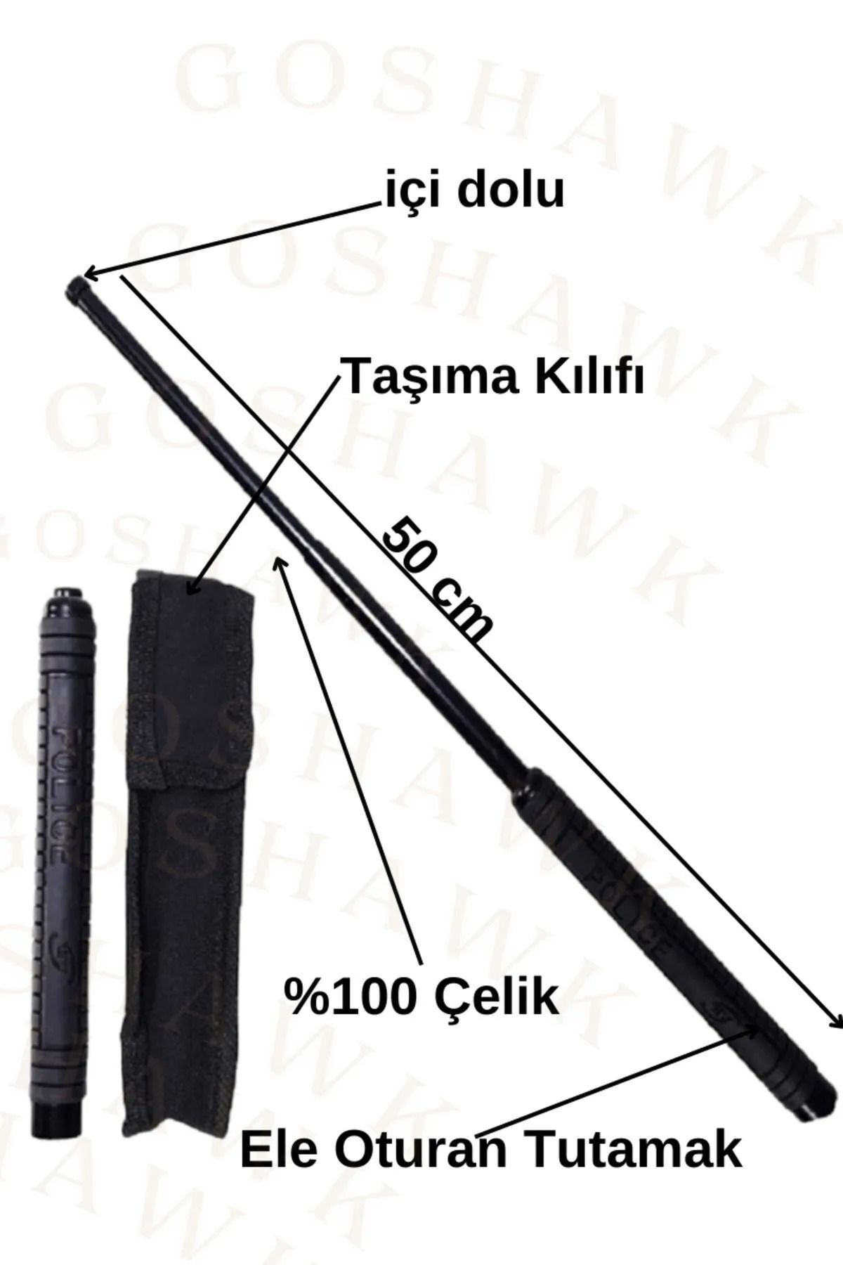 TİVENS teleskopik çelik jop
