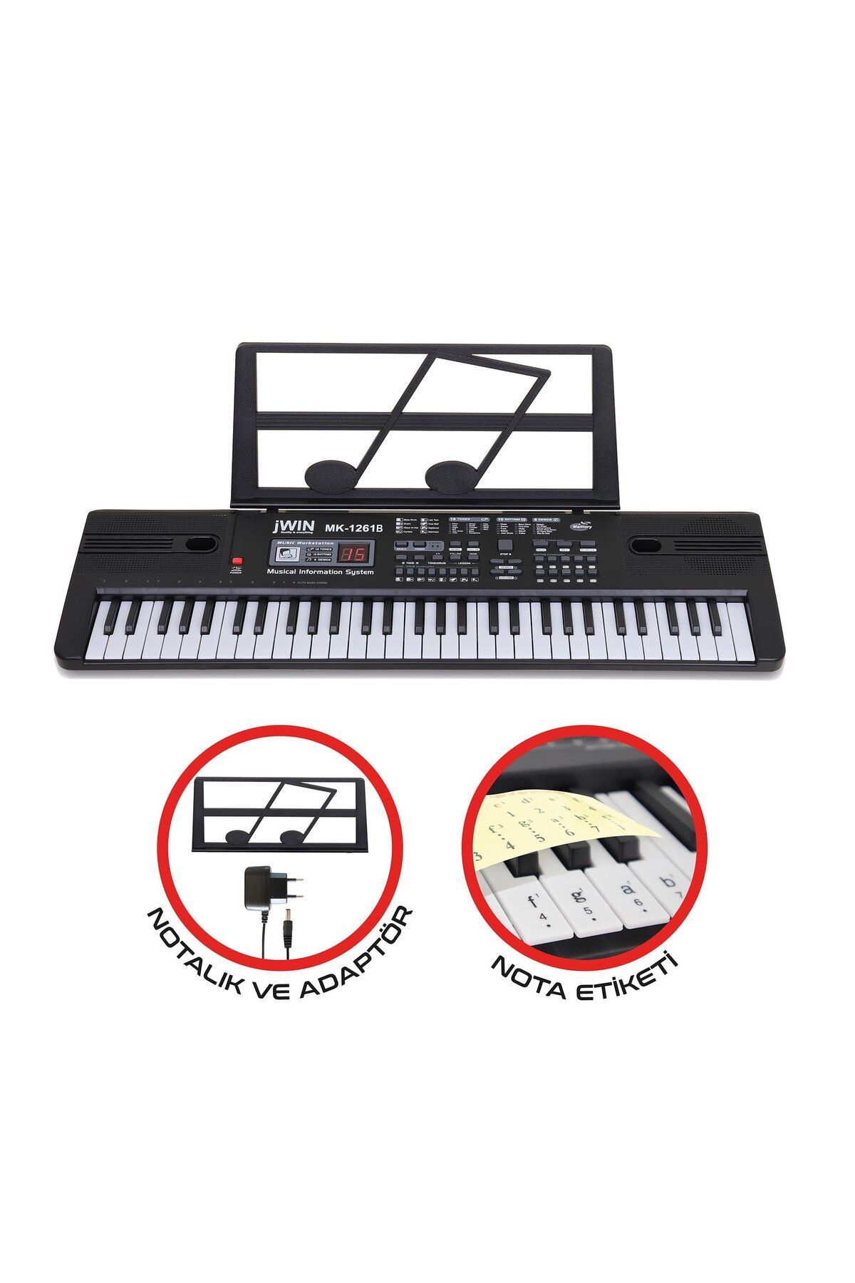 JWIN Mk-1261b 61 Tuşlu Elektronik Org (ETİKET. ADAPTÖR HEDİYE)