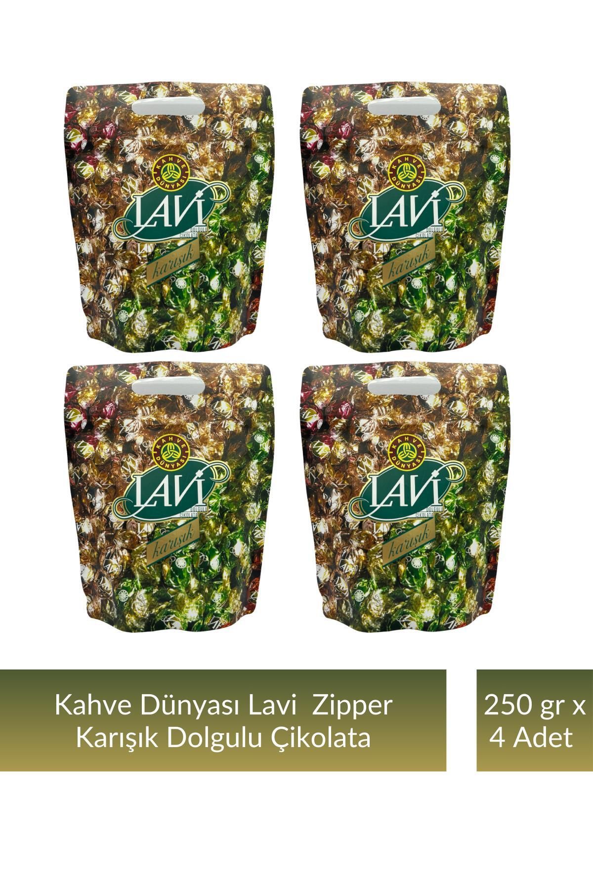 Kahve Dünyası Kahve Dünyası Zıpper Lavi Karışık Çikolata 250 gr x 4 Adet
