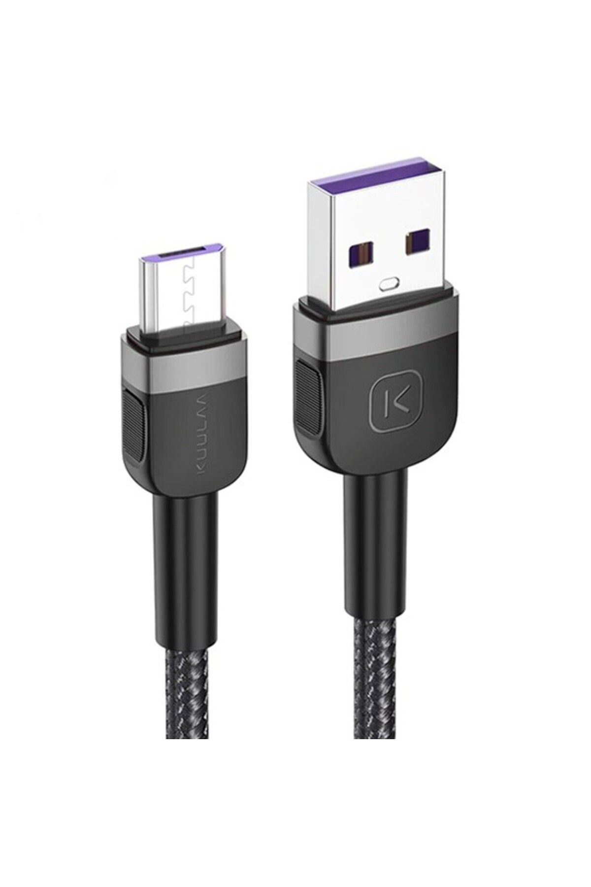 Ally Mobile Kuulaa Mikro Usb 3a Hızlı Şarj 0.50cm Kısa Android Usb Şarj Kablosu Siyah,gri