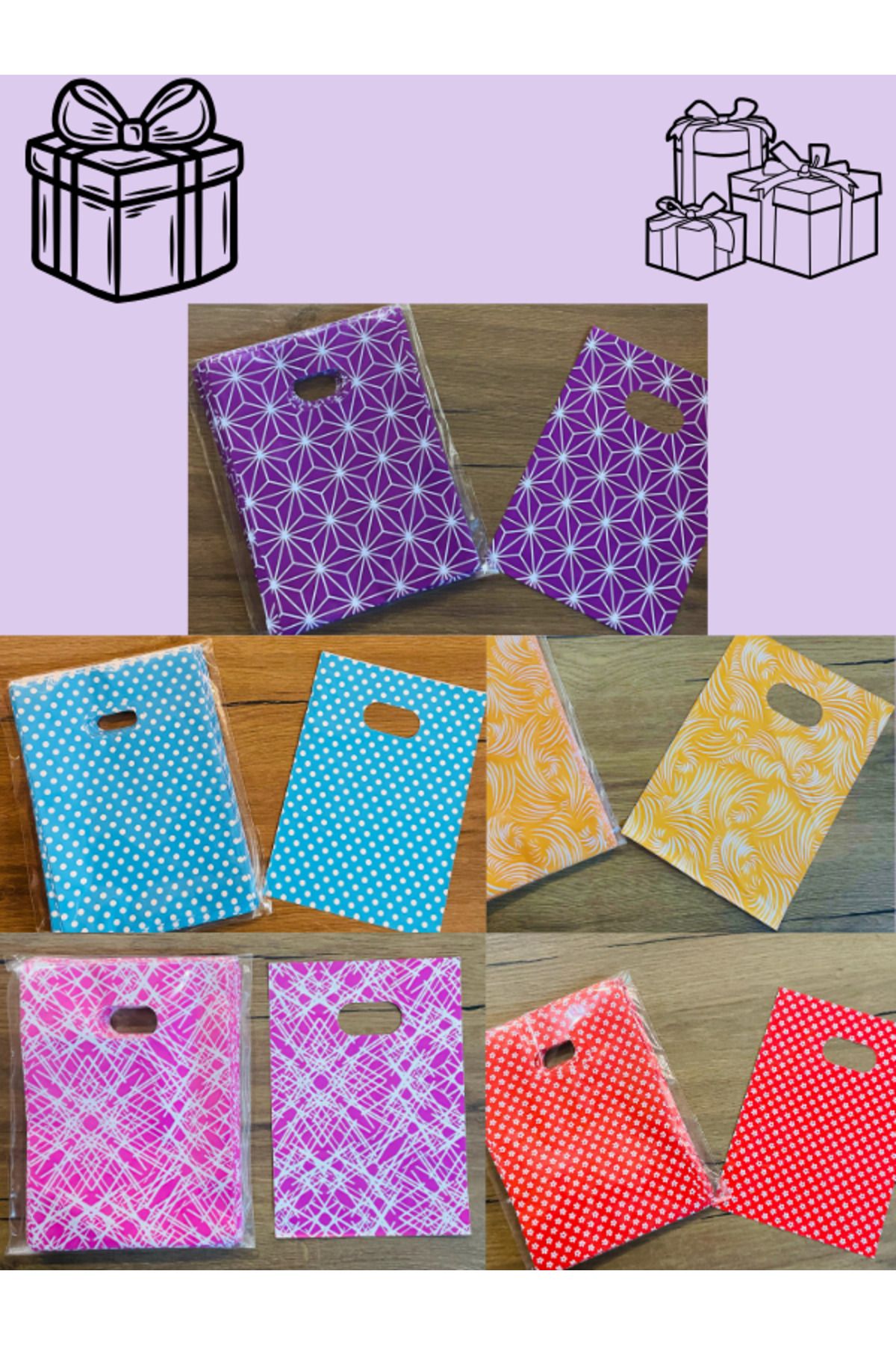 Mezpack Ambalaj 12X17 EL GEÇME SEDEF HEDİYELİK POŞET 50 ADET