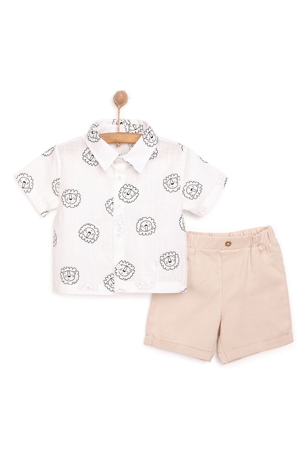 ebebek Hello Baby HelloBaby Safari Line Erkek Gömlek-Şort Erkek Bebek