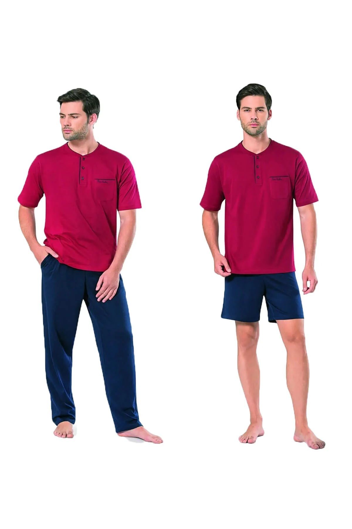 Pierre Cardin Erkek Bordo Pamuklu  3'lü Pijama Takımı P.İ.E.R..R.O.Z.7..0.L.T.