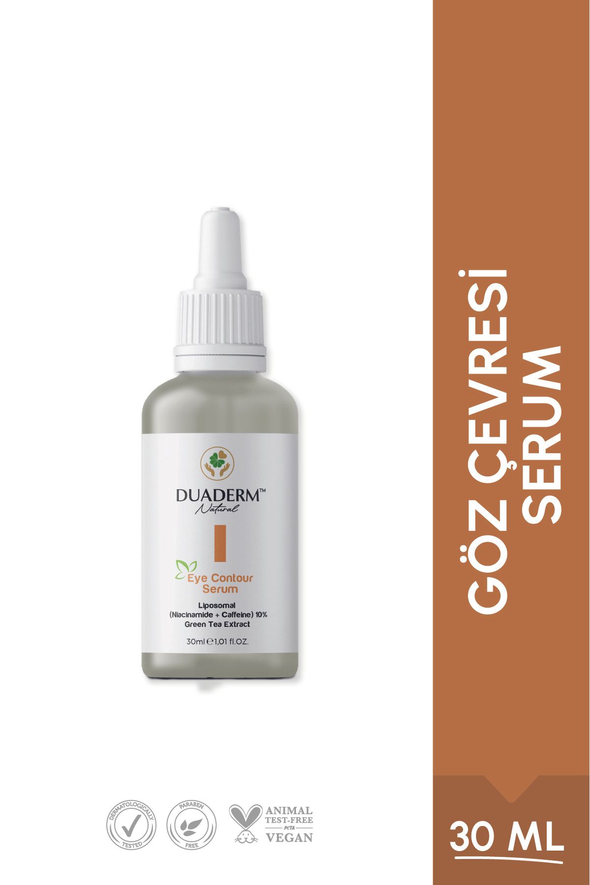 Duaderm Kırışıklık Karşıtı Göz Çevresi Eye Contour Serum (LİPOSOMAL NİACİNAMİDE COFFEİNE 10%) 30ml