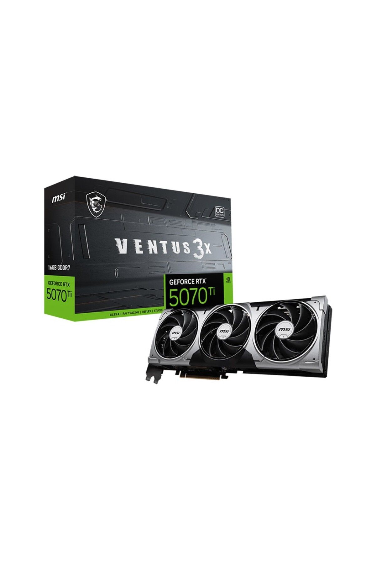 MSI Geforce Rtx 5070 Ti 16g Ventus 3x Oc 16gb Gddr7 256 Bit Dlss 4 Nvıdıa Ekran Kartı