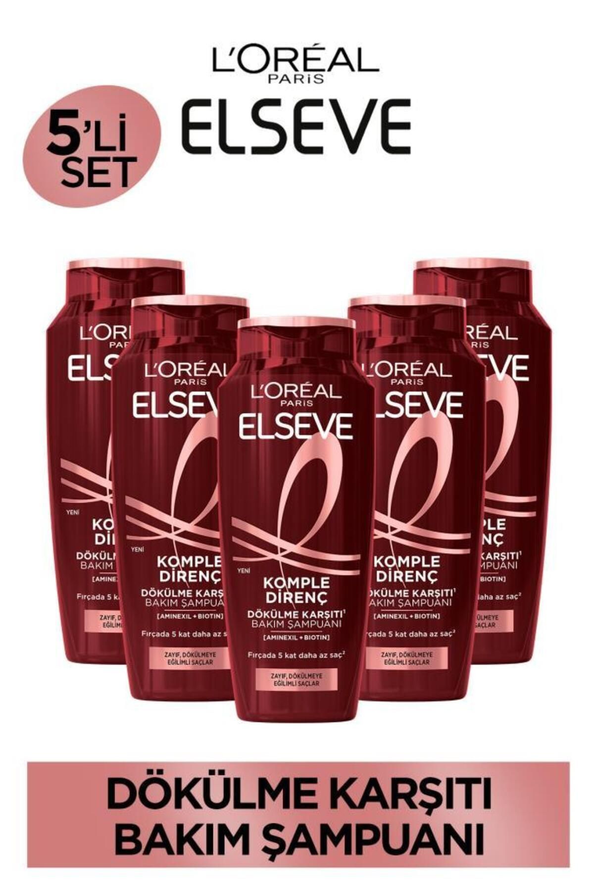 Elseve 5'li Elseve Komple Direnç Dökülme Karşıtı Bakım Şampuanı 300 ml