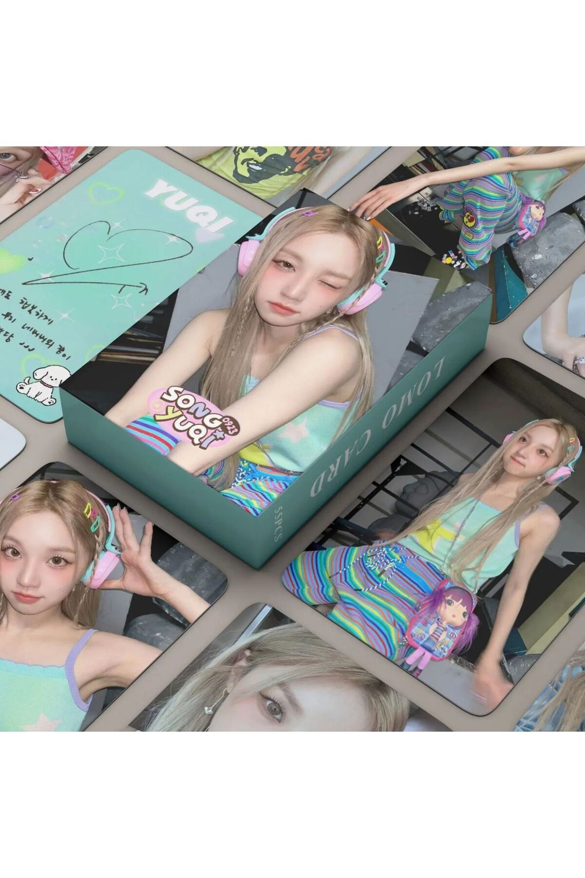 Kpop Dünyasi (G)I-DLE Yuqi '' Song Yuqi '' Çift Yön Baskılı Lomo Card Seti