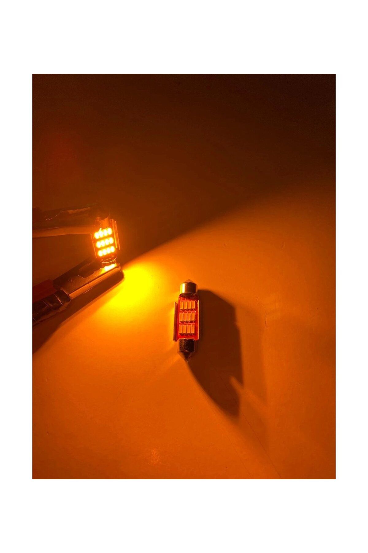 iq elektronik Turuncu Canbus 31 Mm Sofit Led Ampül 2li Set