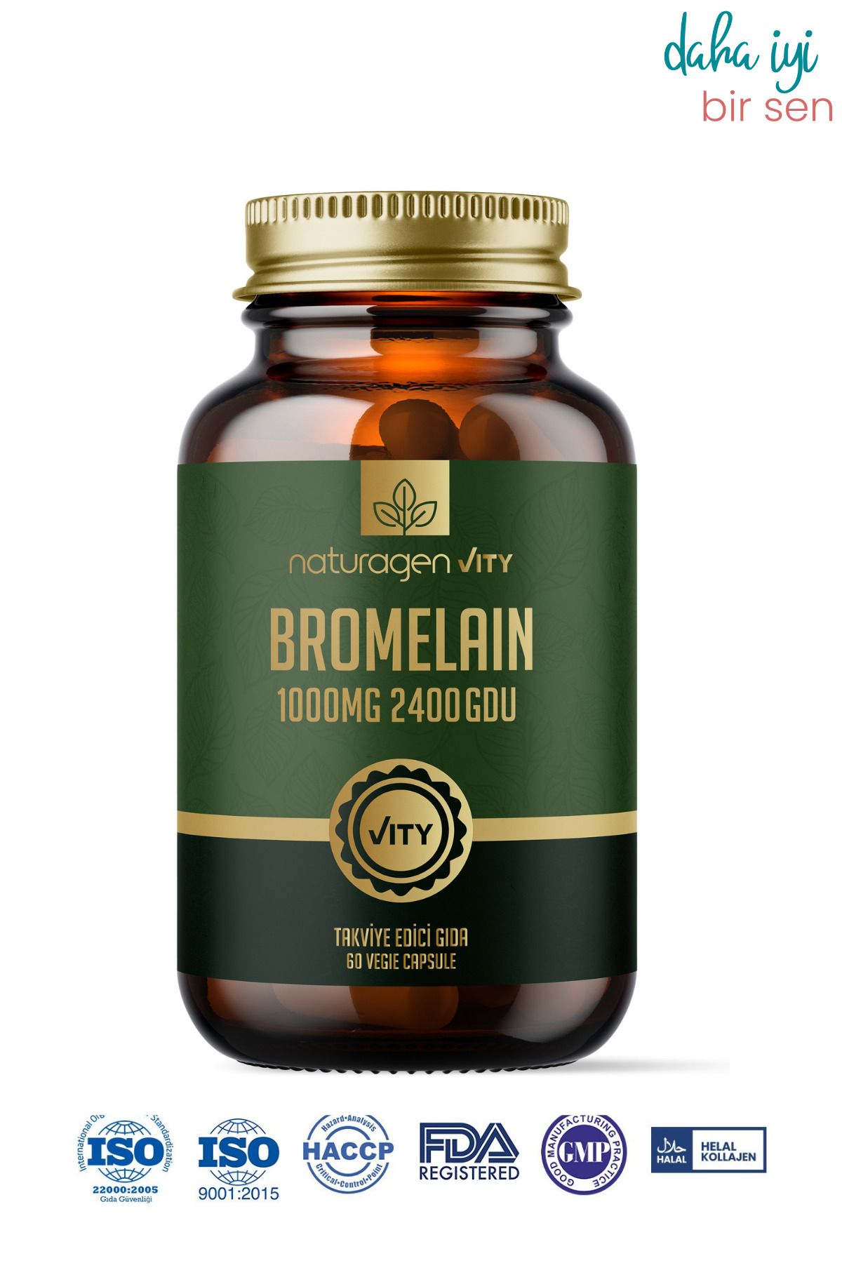 Naturagen Bromelain 1000 Mg 2400 Gdu Prebiyotikli 60 Kapsül