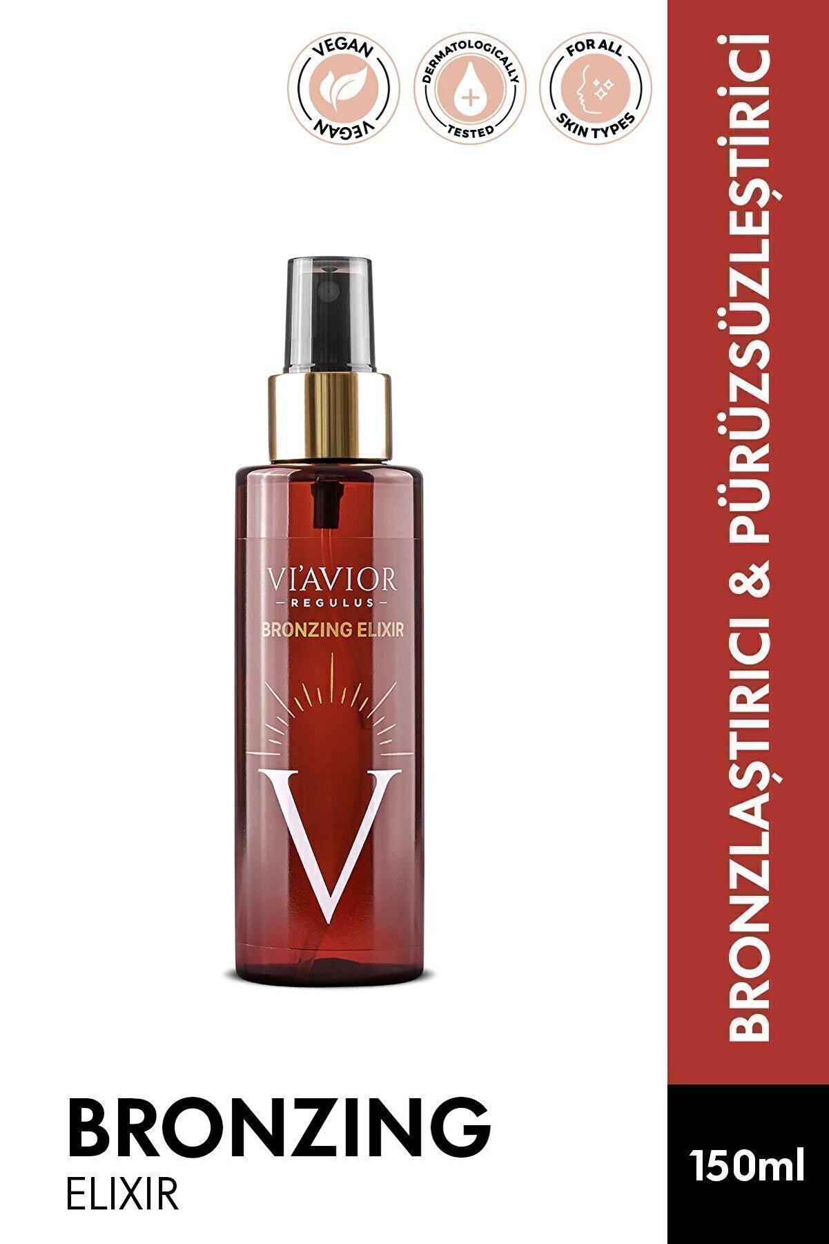 VİAVİOR Bronzing Elixir 150ml - Yoğun Bronzlaştırıcı Vücut Yağı Vegan