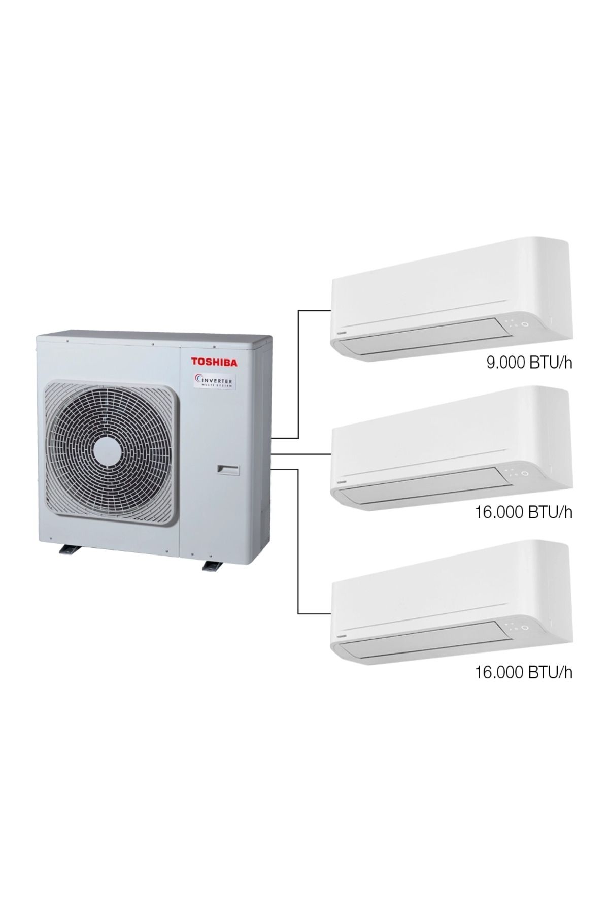 Toshiba 3M Multi Split Klima 9.000+16.000+16.000 BTU/h