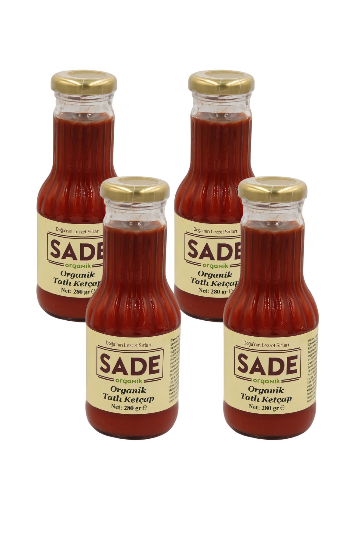 Sade Organik Tatlı Ketçap 4 Adet (4X280GR)