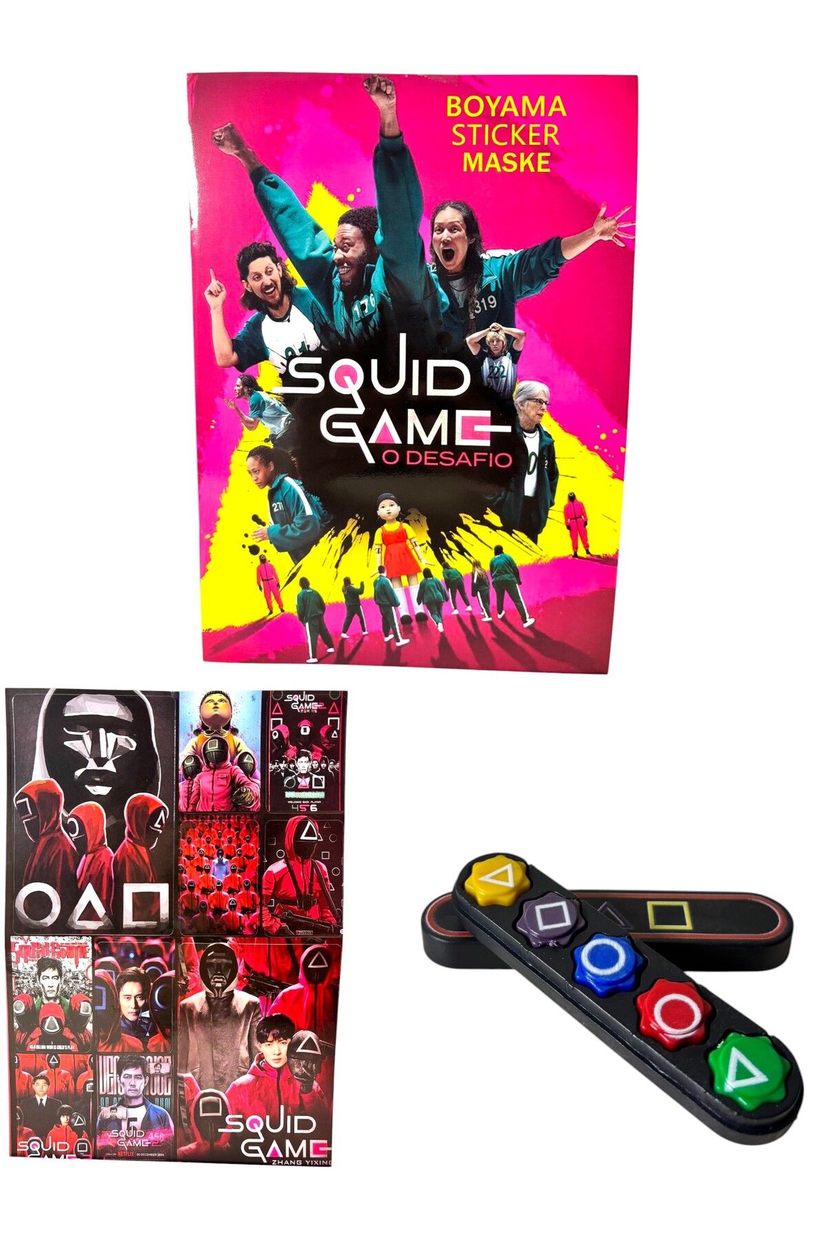 YILDIRIM OYUNCAK Squıd Game 16 Sayfa Boyama Kitabı Squıd Game Beş Taş Oyunu Squıd Game Stıcker veMaske Squıd Game Set