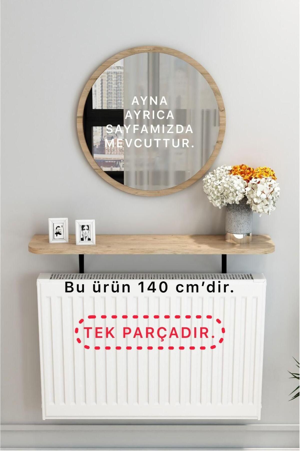 TALAŞTOZUM Safir Meşe  Petek Üstü Tak Çıkar , Uçan Raf & Dresuar Duvar Montajsız Oval Kesim 140 Cm