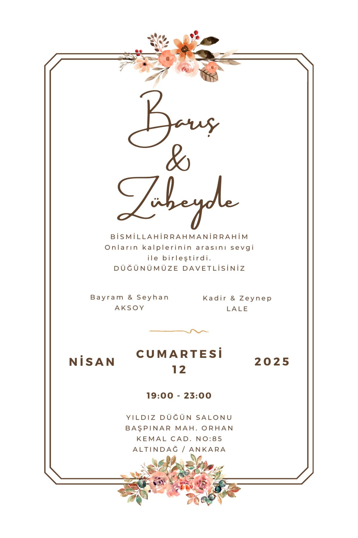 By TAŞCI Design Davetiye, Düğün Davetiyesi, Nikah Davetiyesi, Nişan Davetiyesi (50 ADET)