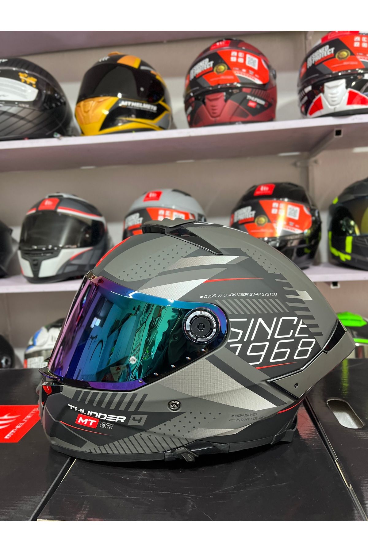 MT Helmets Thunder 4 Sv luminence solid kask(şeffaf vizörlü)