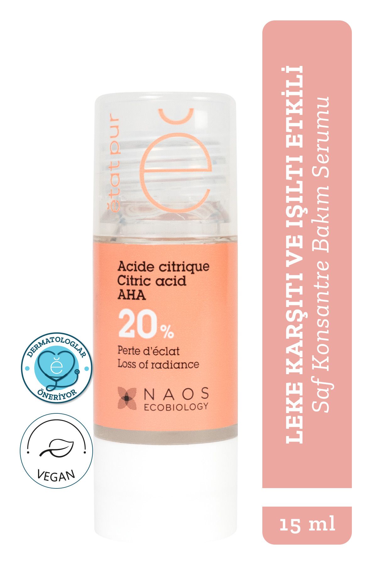 Etat Pur Pure Active Sitrik Asit %26 AHA Gözenek Sıkılaştırıcı Aydınlatıcı Konsantre Cilt Bakım Serumu 15 ml