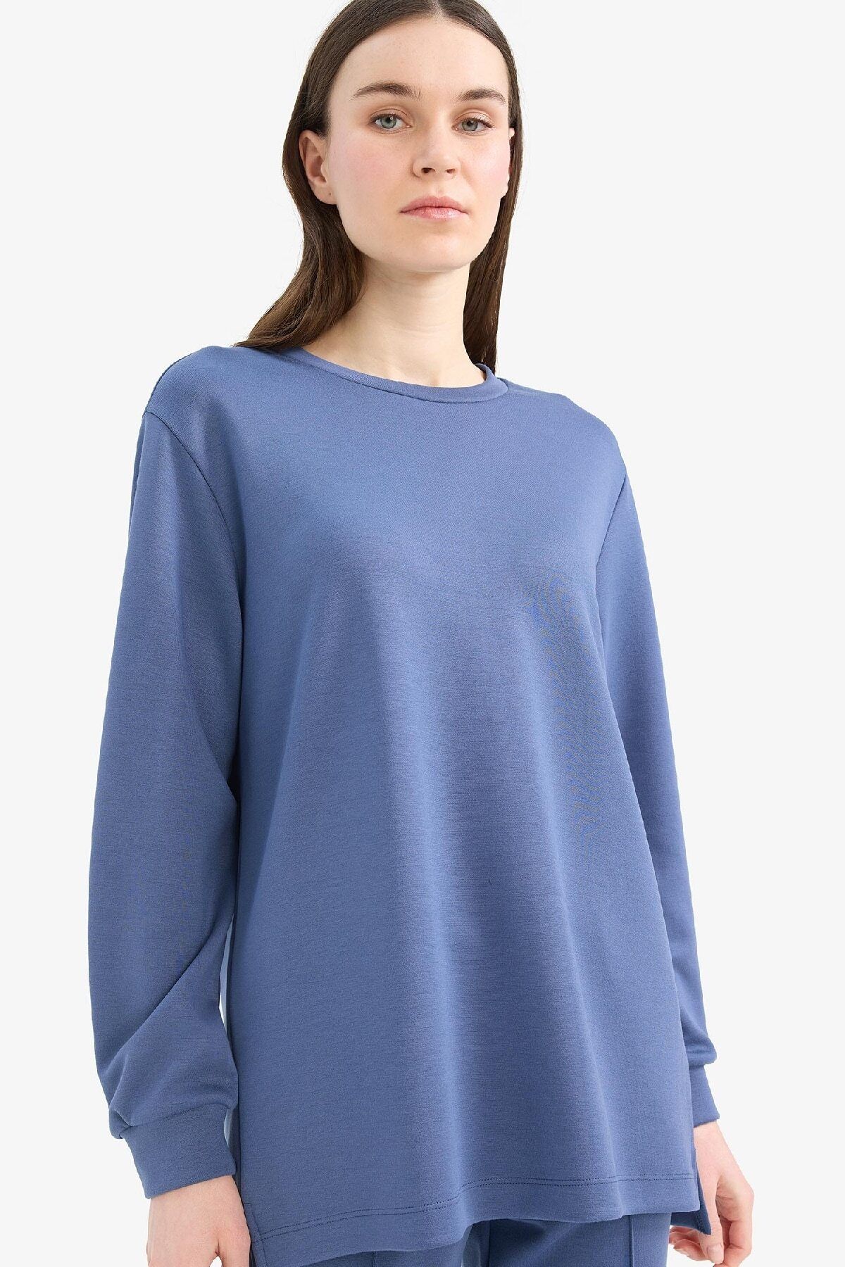Defacto Regular Fit Bisiklet Yaka Basic Düz Sweatshirt Tunik D4598ax25sp