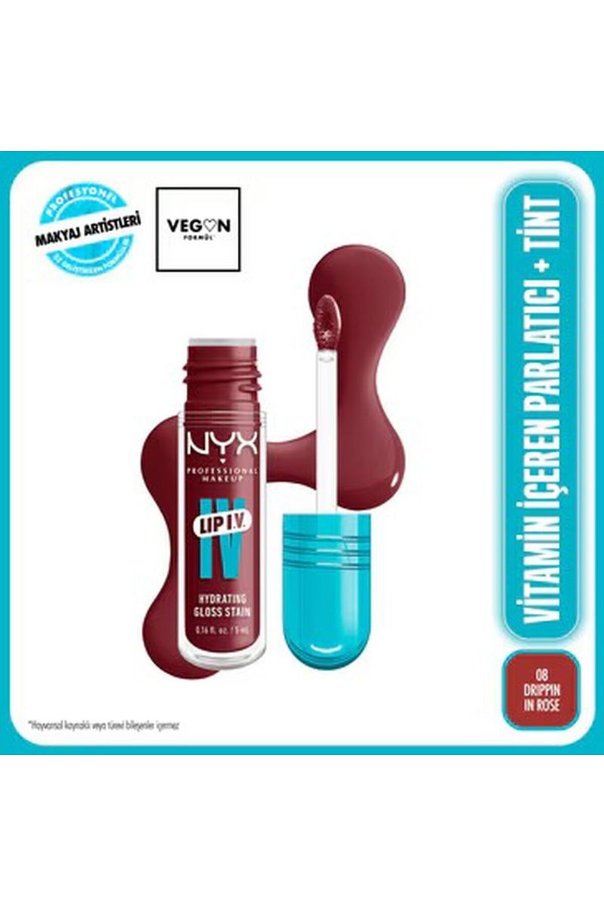 NYX Lip IV Dudak Parlatıcısı Tint Dripping In Rose