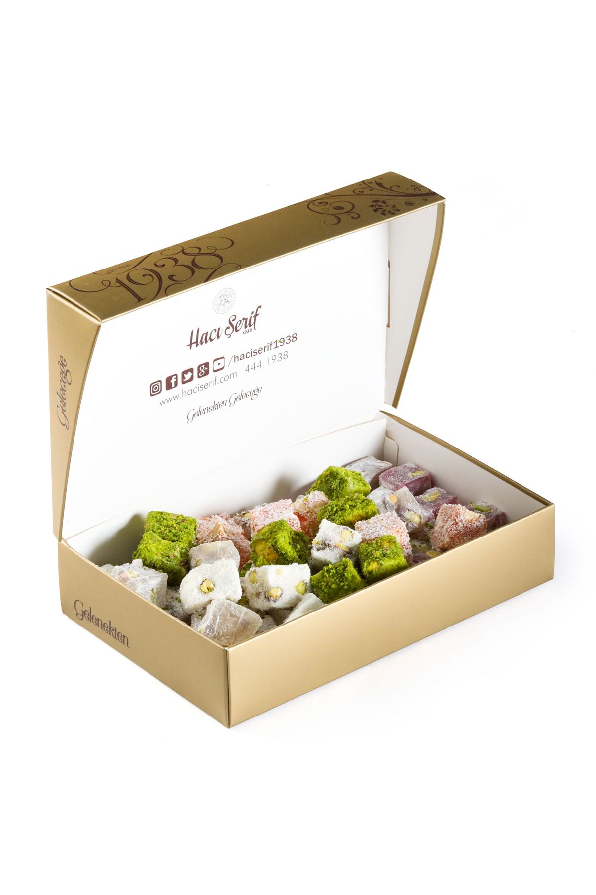 Hacı Şerif Çifte Kavrulmuş Karışık Çerezli Lokum (Dökme 500g)