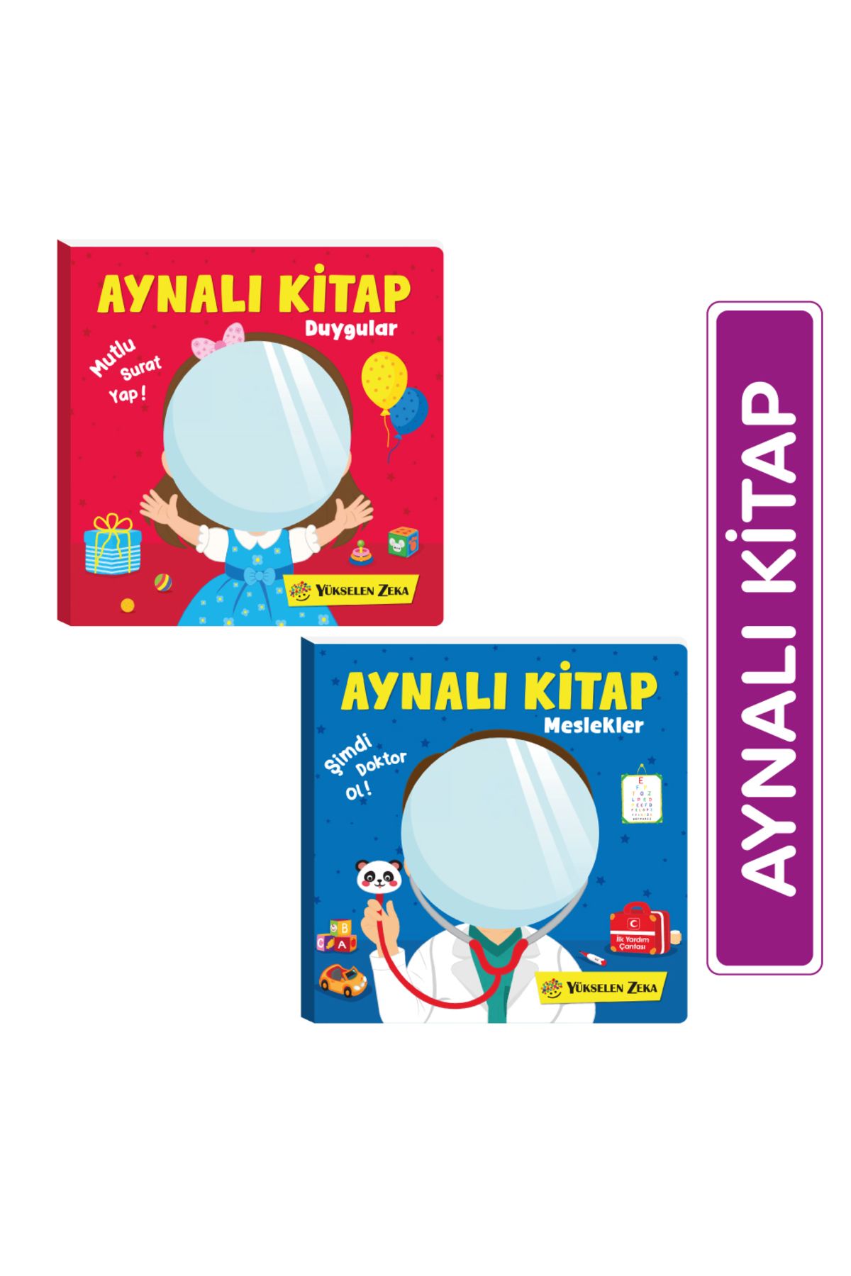 yükselen zeka Aynalı Kitap 2'li Set (Duygular - Meslekler)