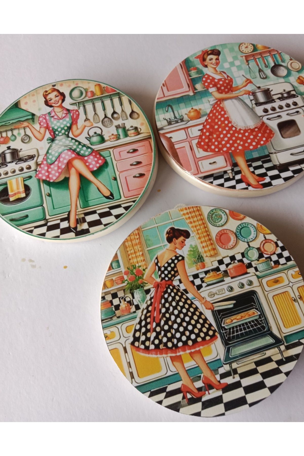 ZeyMin Art Retro Mutfak Temalı 3 lü Duvar Süsü