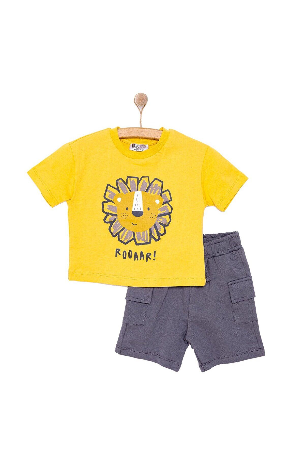 ebebek Hello Baby HelloBaby Safari Line Erkek Tshirt-Şort Erkek Bebek