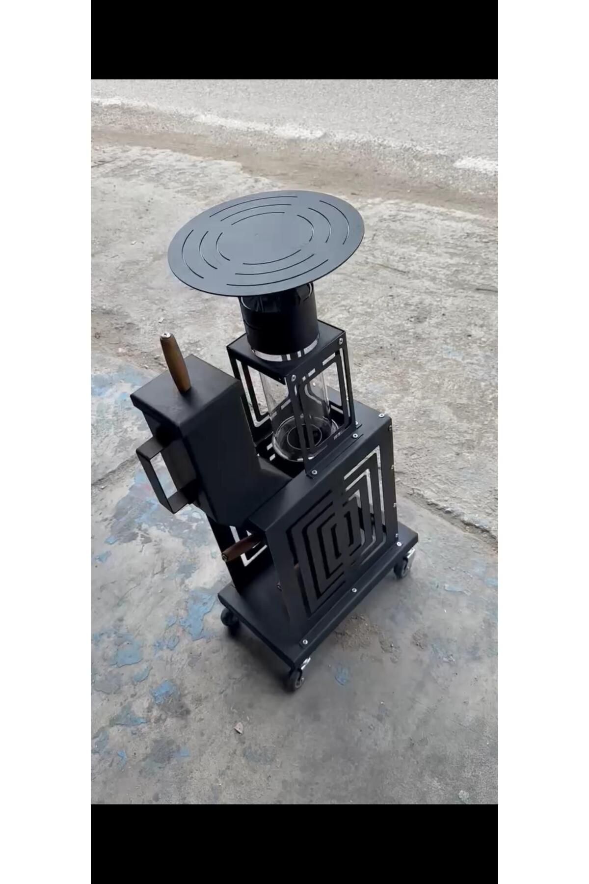 DT DEFNE TASARIM Mini Pelet Soba Izgaralı Kamp Tipi Pelet Sobası Kasalı Muhafazalı