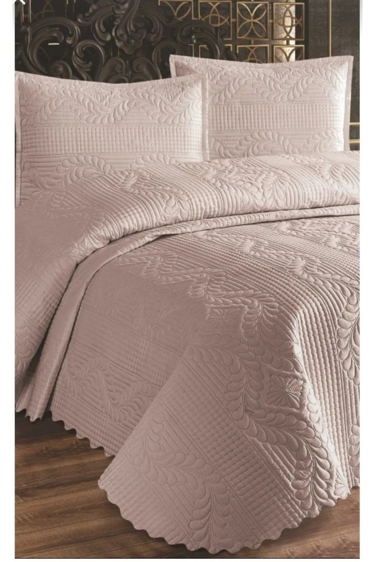 aktarteks MİKRO KAPİTONELİ YATAK ÖRTÜSÜ ÇİFT KİŞİLİK TEK TARAFLI 240X260 CM YASTIKLI