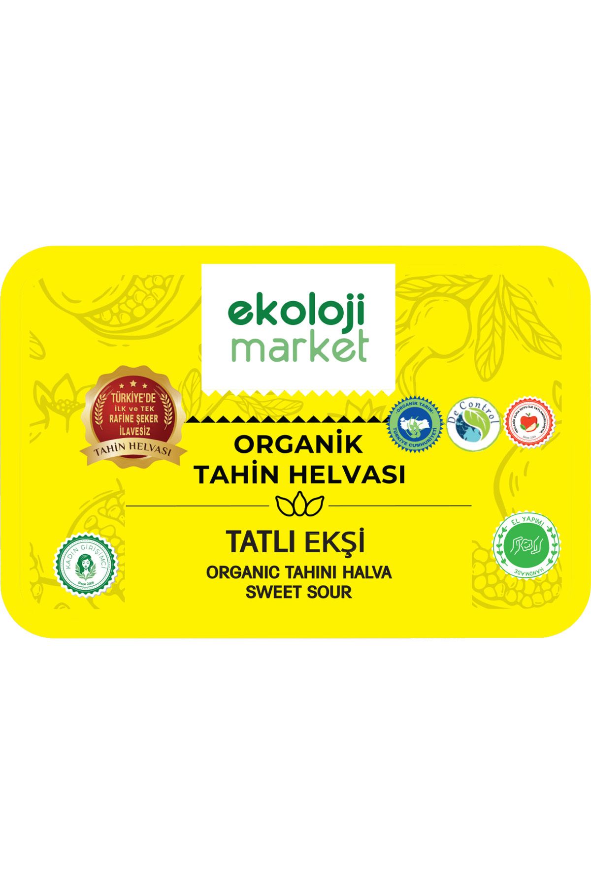 Ekoloji Market Organik Glutensiz Şekersiz Tahin Helvası Ekşi-tatlı 200 gr
