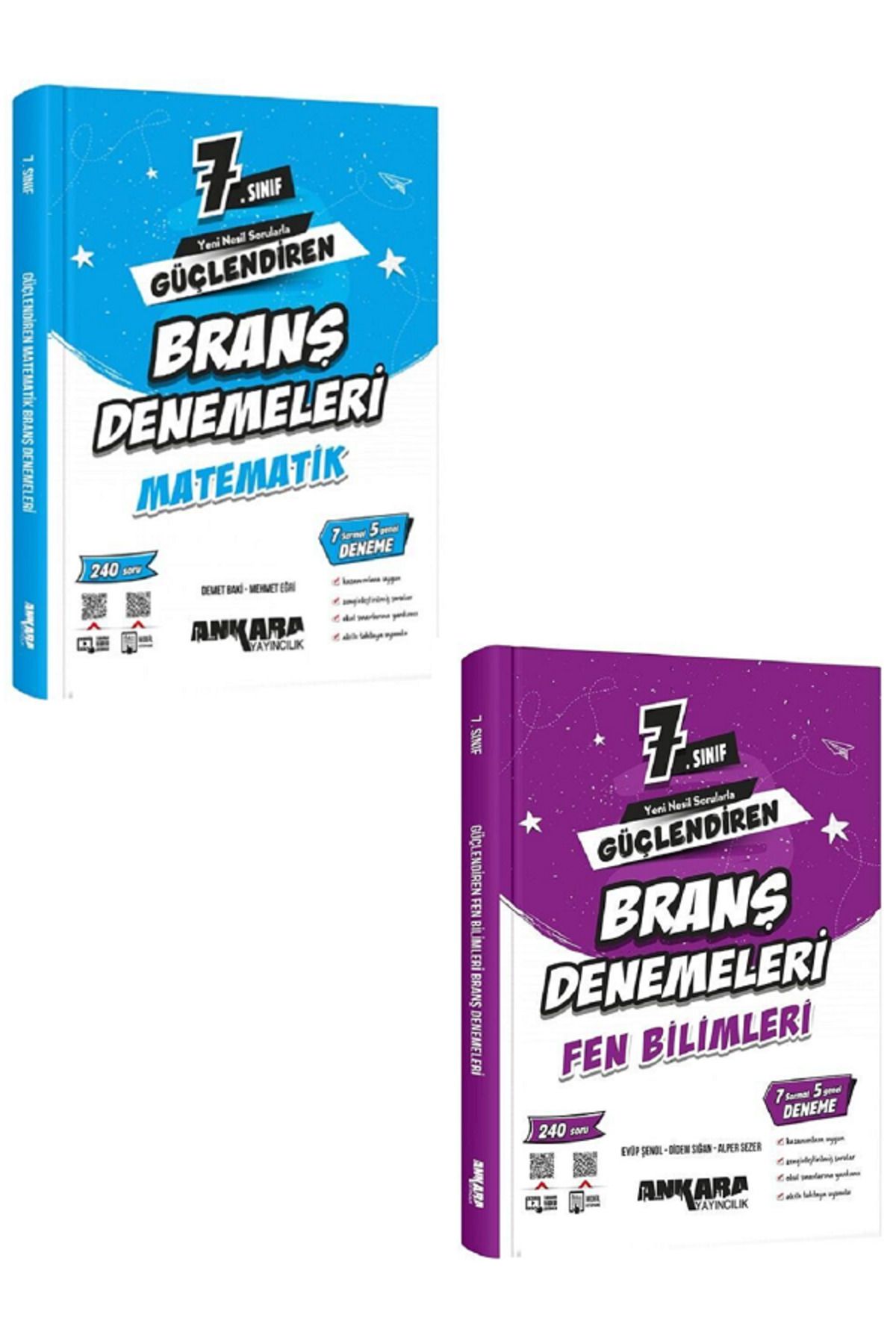 Açı Yayınları 7.Sınıf Ankara Güçlendiren Branş Denemeleri Matematik + Fen Bilimleri / YENİ - 480 Soru - 2 KİTAP