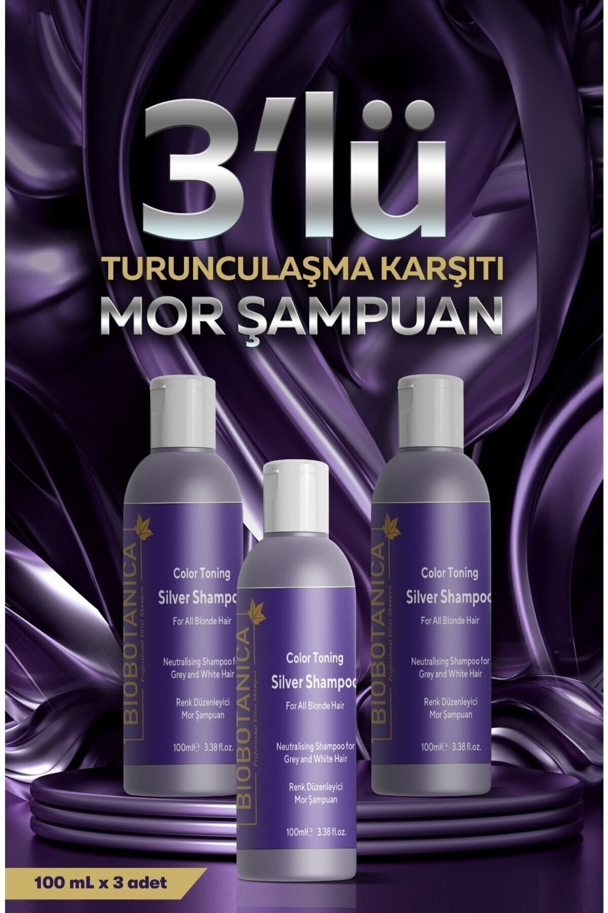Biobotanica Silver Turunculaşma Karşıtı Mor Şampuan 3 X 100 Ml ( 3 Adet )