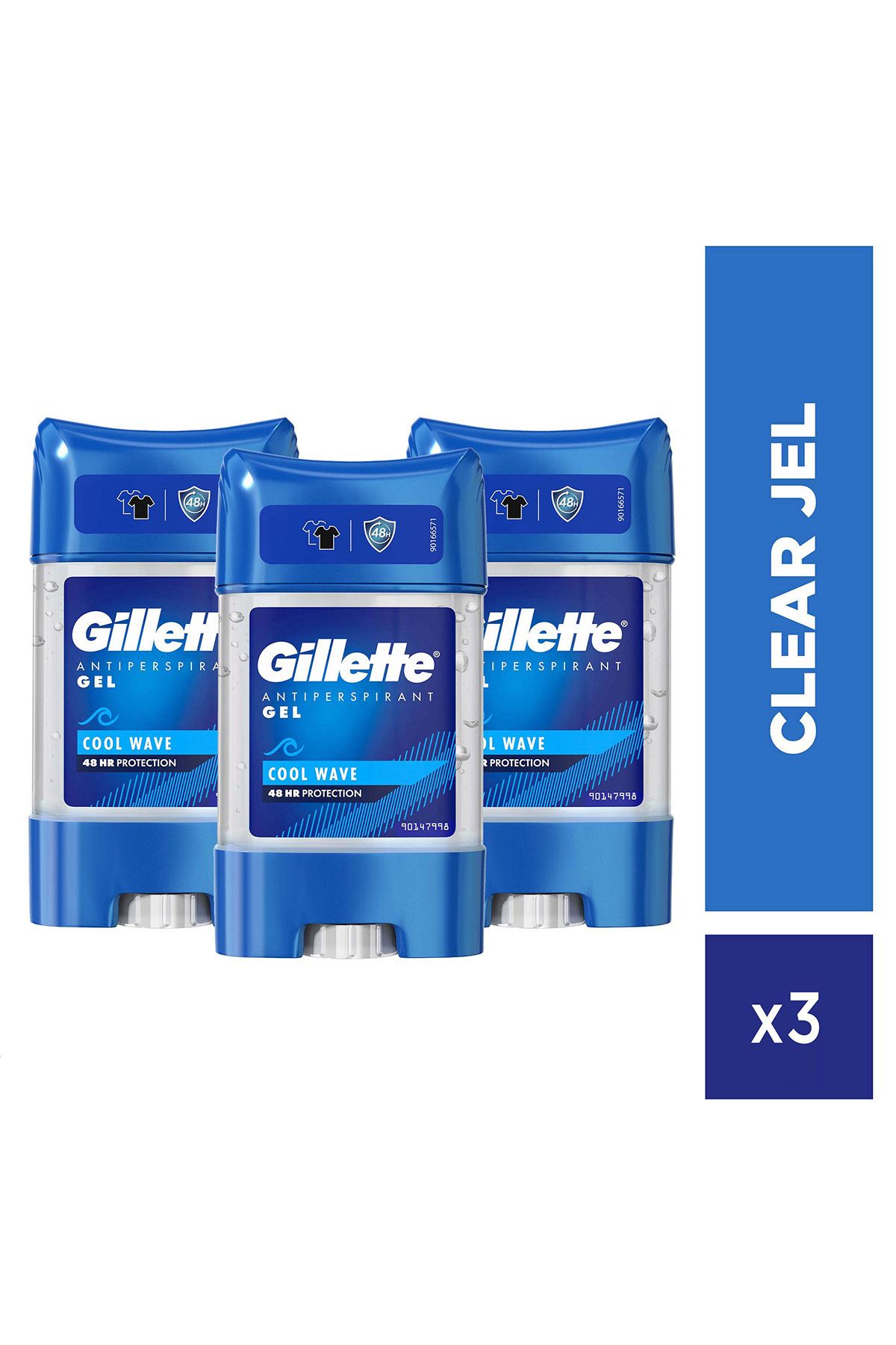 Gillette Gilette Clear Jel Cool Wave Antiperspirant Deodorant 70 ml x3 Adet