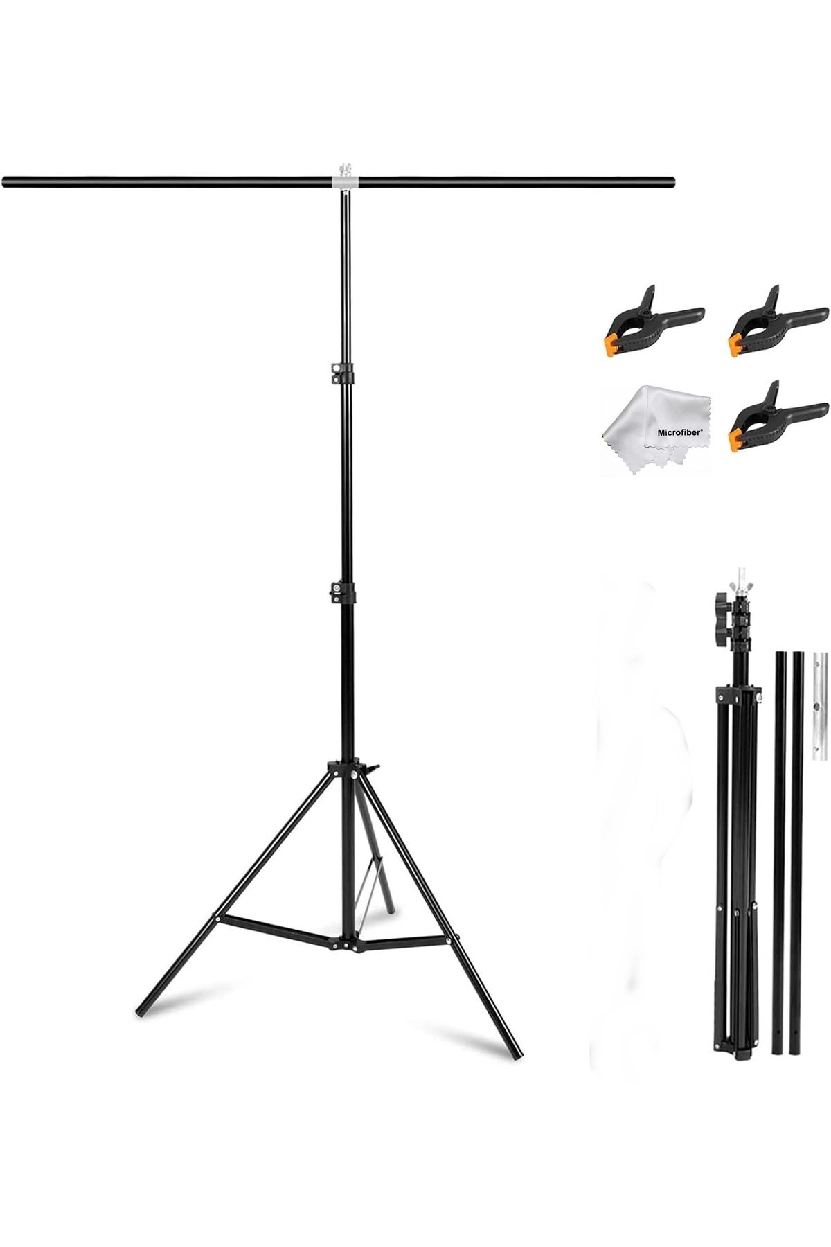 AZT 150*200cm T Stand Bar Fon Perde Pvc Tutucu Background Backdrop Çekim Standı T-shape