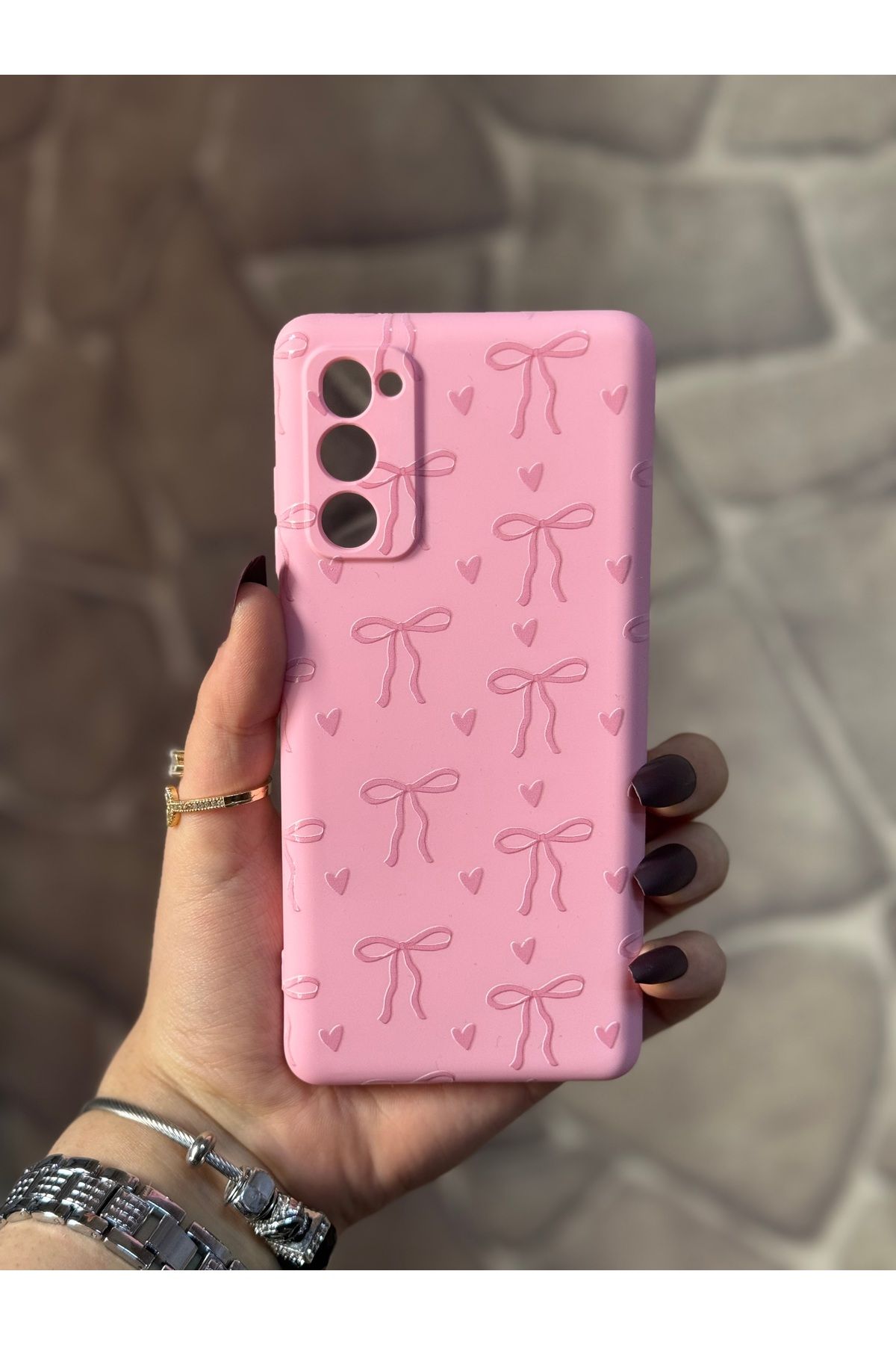 Store SAMSUNG S20 FE UyumluKalp ve Kurdale Desenli içi Kadife Silikon Kılıf Telefon Kılıfı