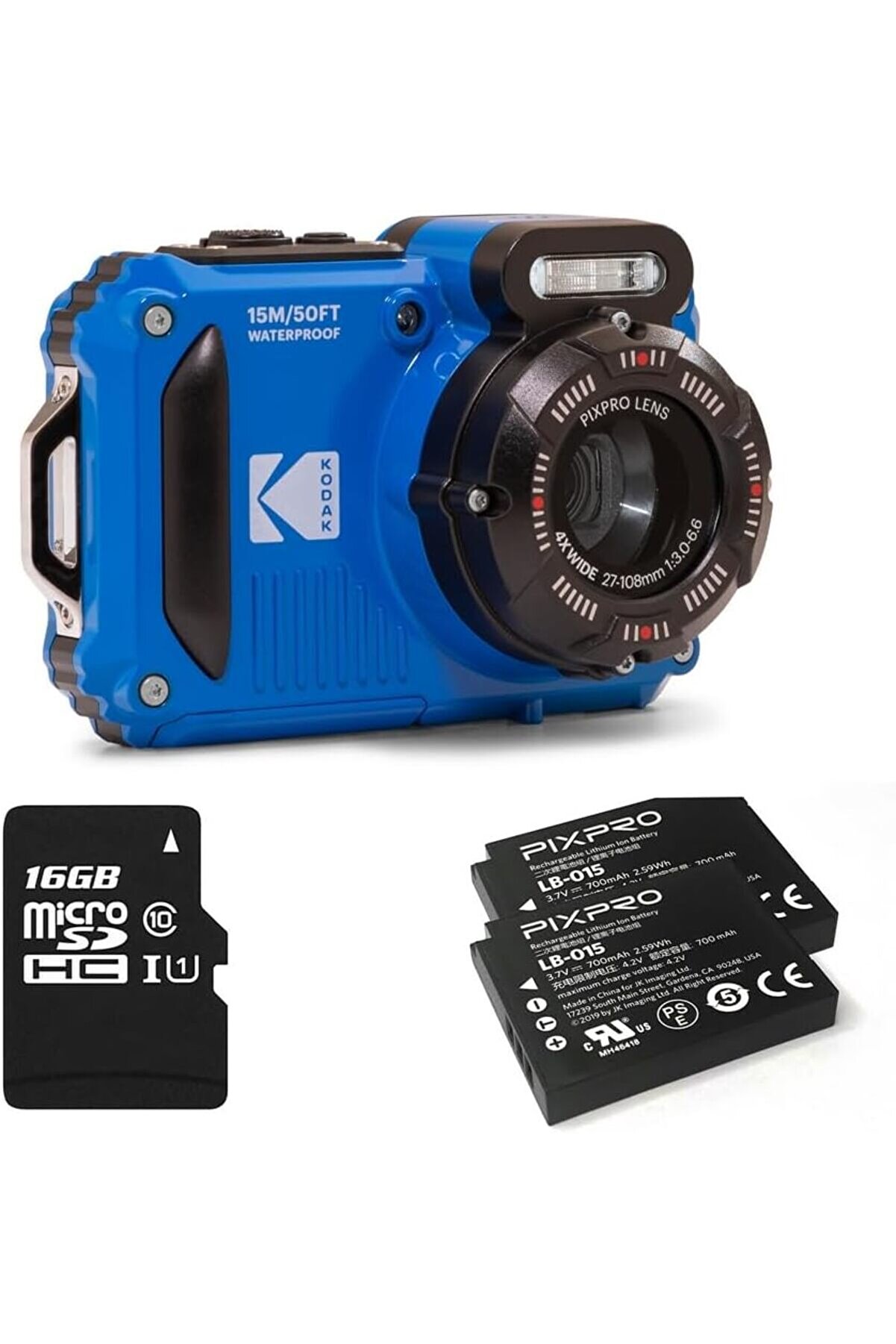 Pixpro Pack WPZ2 Dijital Kamera, Su Geçirmez _155 Darbelere Dayanıklı