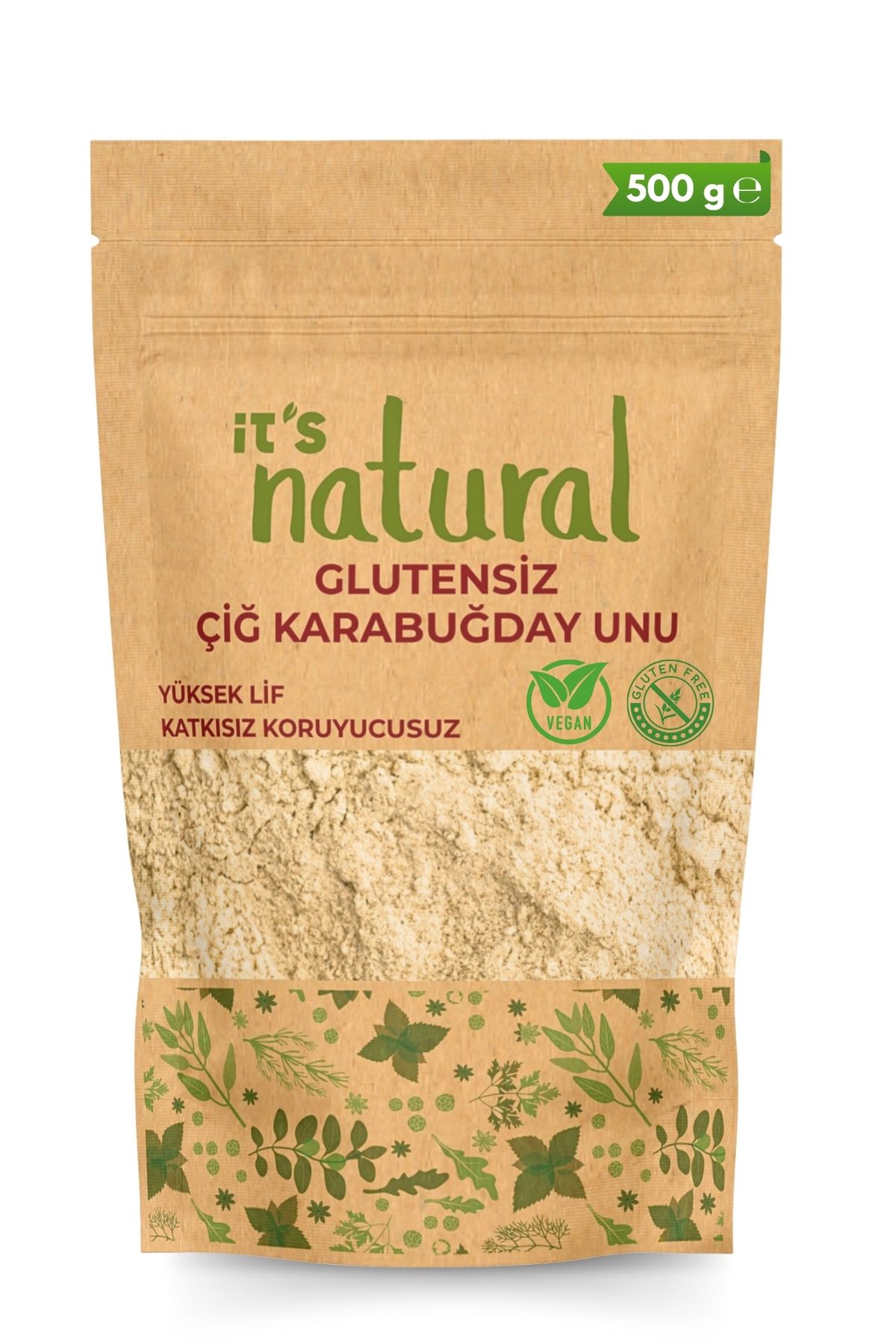 it's Natural Glutensiz Çiğ Karabuğday Unu 500 G Greçka