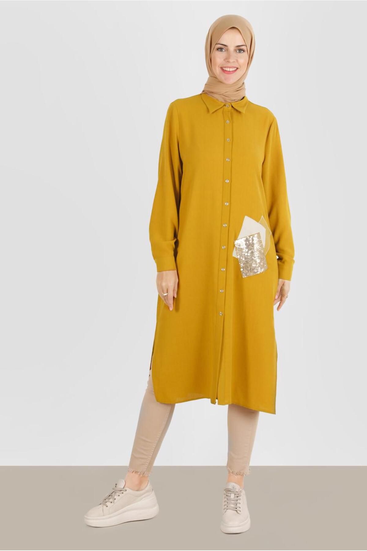 Alvina Pullu Nakışlı Tunik 42879