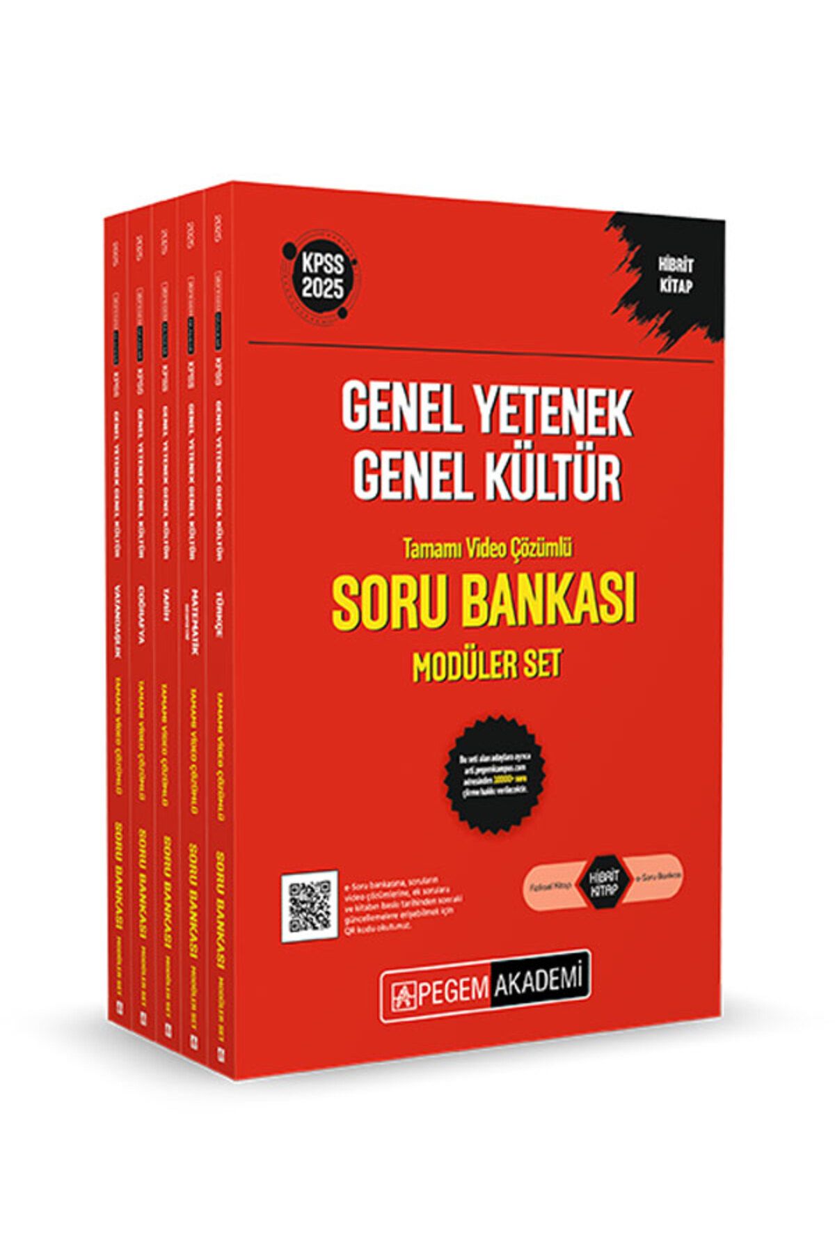 Pegem Akademi Yayıncılık 2025 KPSS Genel Yetenek Genel Kültür Tamamı Çözümlü Soru Bankası Seti - (5 Kitap)