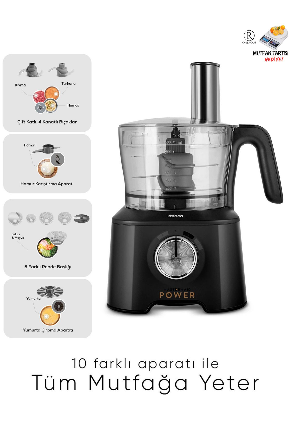Karaca Premium Mutfak Gıda Hazırlama Seti Mutfak Robotu, Blender Seti 2000w Set