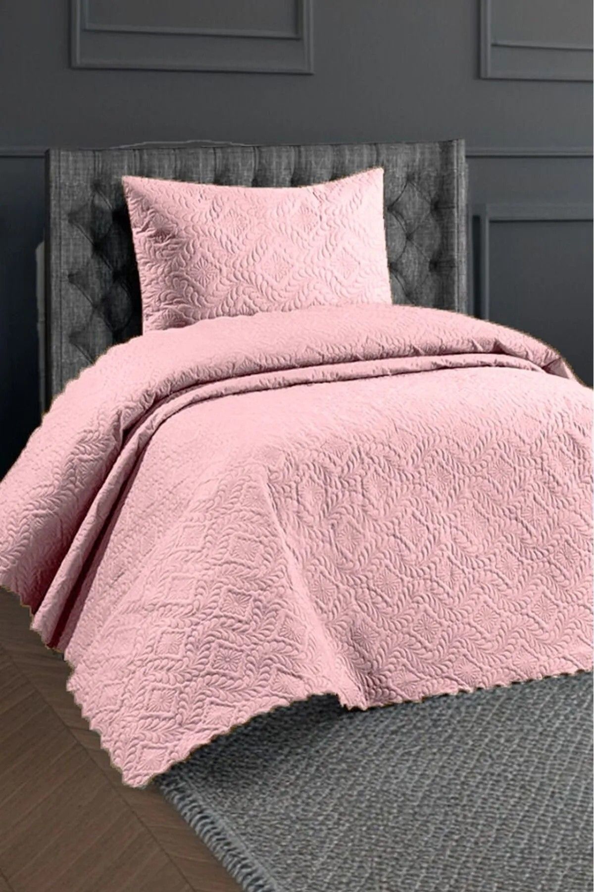 aktarteks micro KAPİTONELİ tek kişilik ÇİFT TARAFLI  yatak örtüsü  180X230 CM YASTIKLI