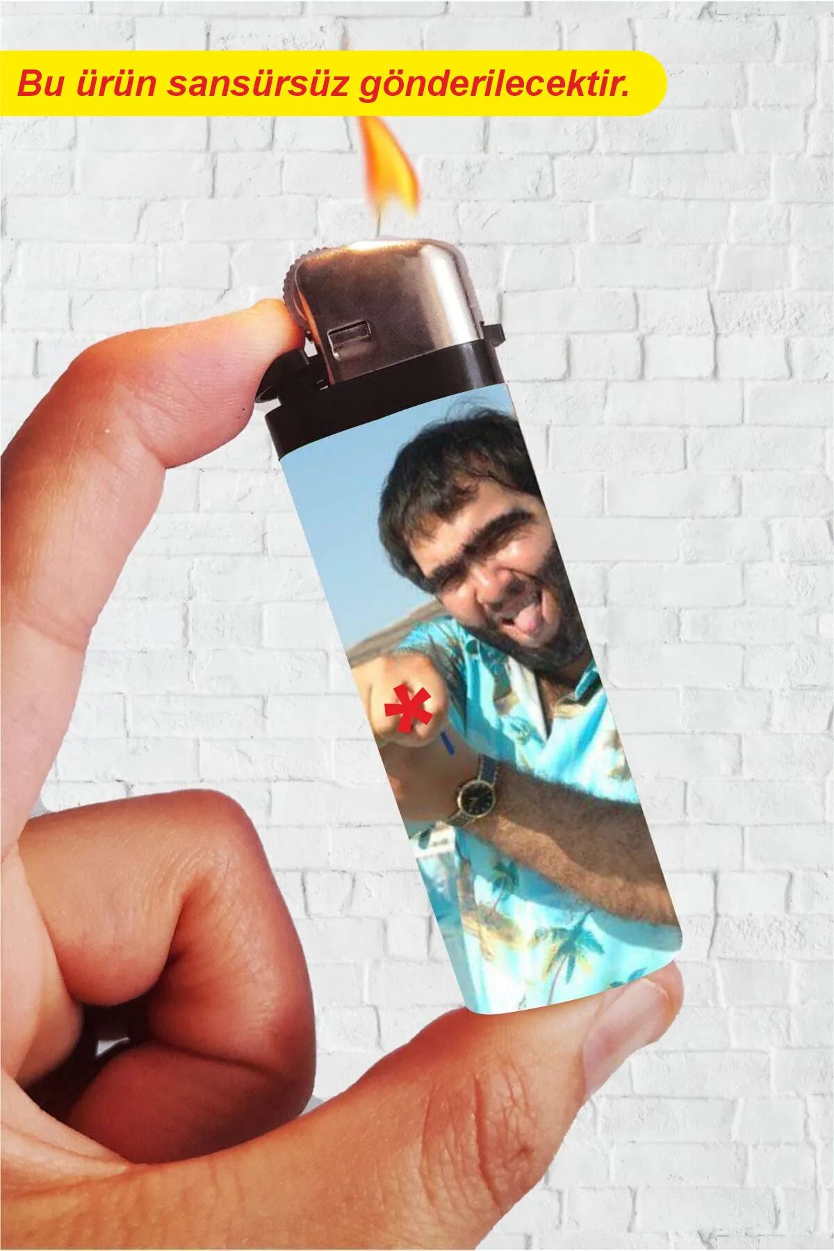 Huggy Craft Çakmak Recep Ivedik Nah Baskılı Full Kaplamalı Gazlı Doldurulabilir Çakmak